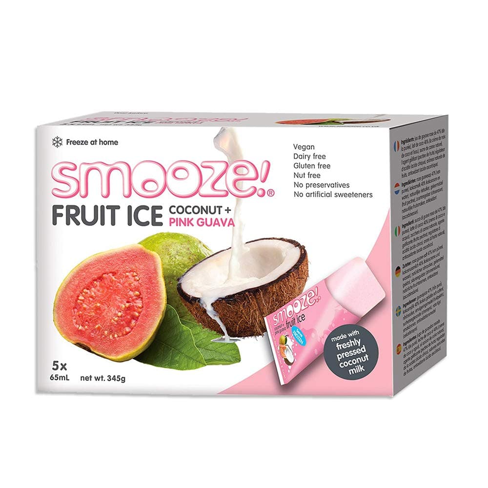 Smooze Ice Lollies - Pink Guava and Coconut, 3 x Pack of 5