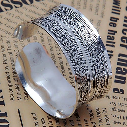 EvaluBuy(TM) Brand New Beautiful Tibetan Tibet silver Plated Totem Bangle Cuff Bracelet