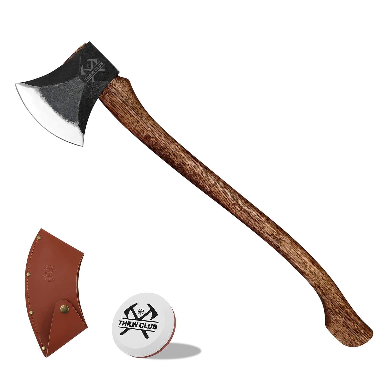 34 Inch Professional Wood Splitting Axe, Wood Chopping Axe with Leather Sheath, Standing Ax, Tree Felling Axes, Springboard Ax, Sporting Axes, Racing Axes for Timbersports - Head 5.5lbs