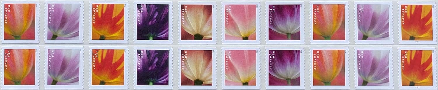 USPS 2023 Tulip Blossom Forever First Class Postage Stamps (20 Count)