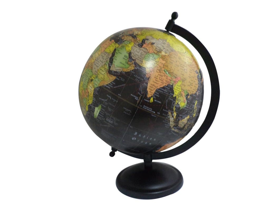 Ocean Wooden Stand Desktop Table Decor World Earth Globe Big Rotating 12" Globe