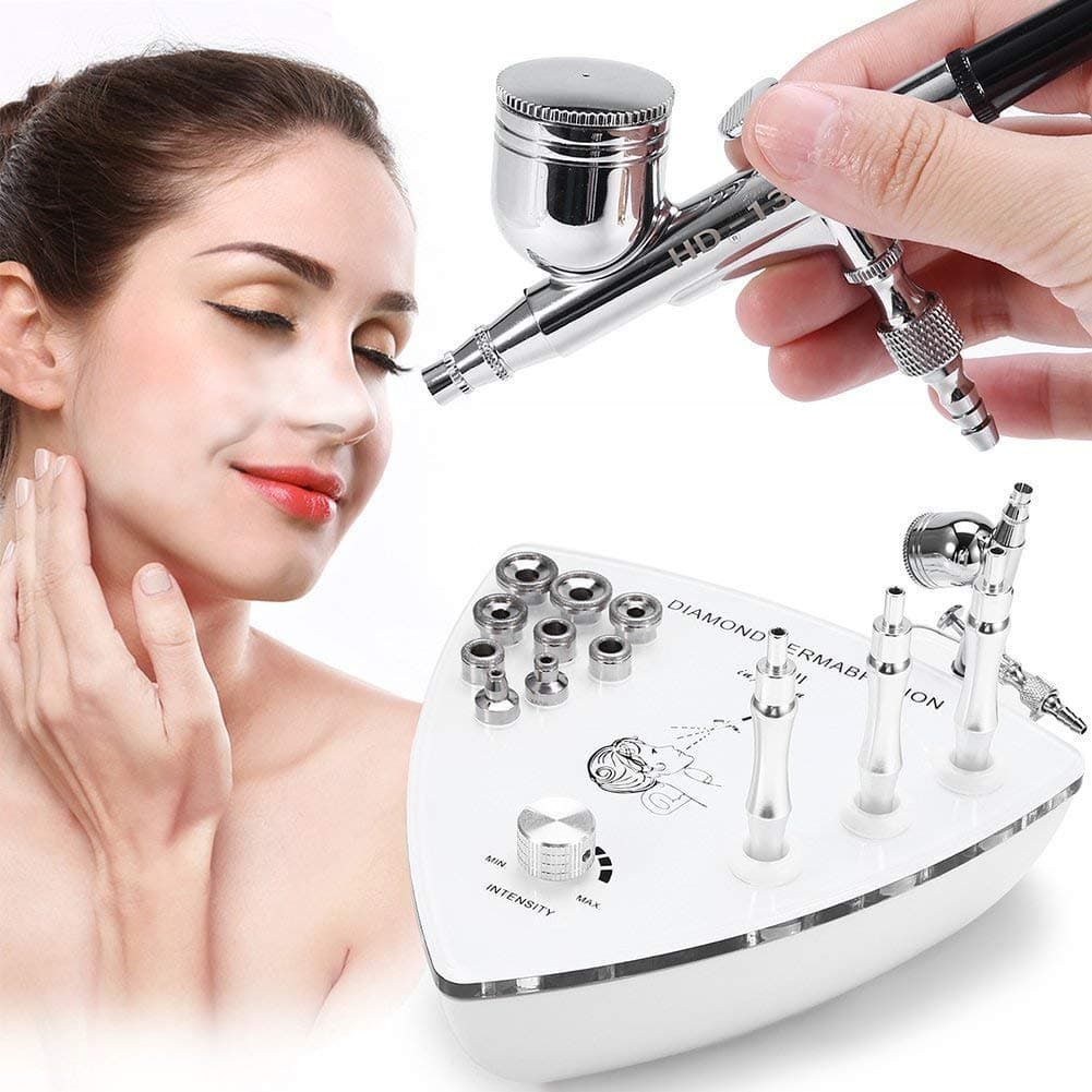 Water Oxygen Moisturizing Sprayer, Diamond Dermabrasion Microdermabrasion Device Double Action Gravity Trigger for Water Replenishing Skin Rejuvenation Wrinkle Removal Clean Pore Machine(UK Plug)