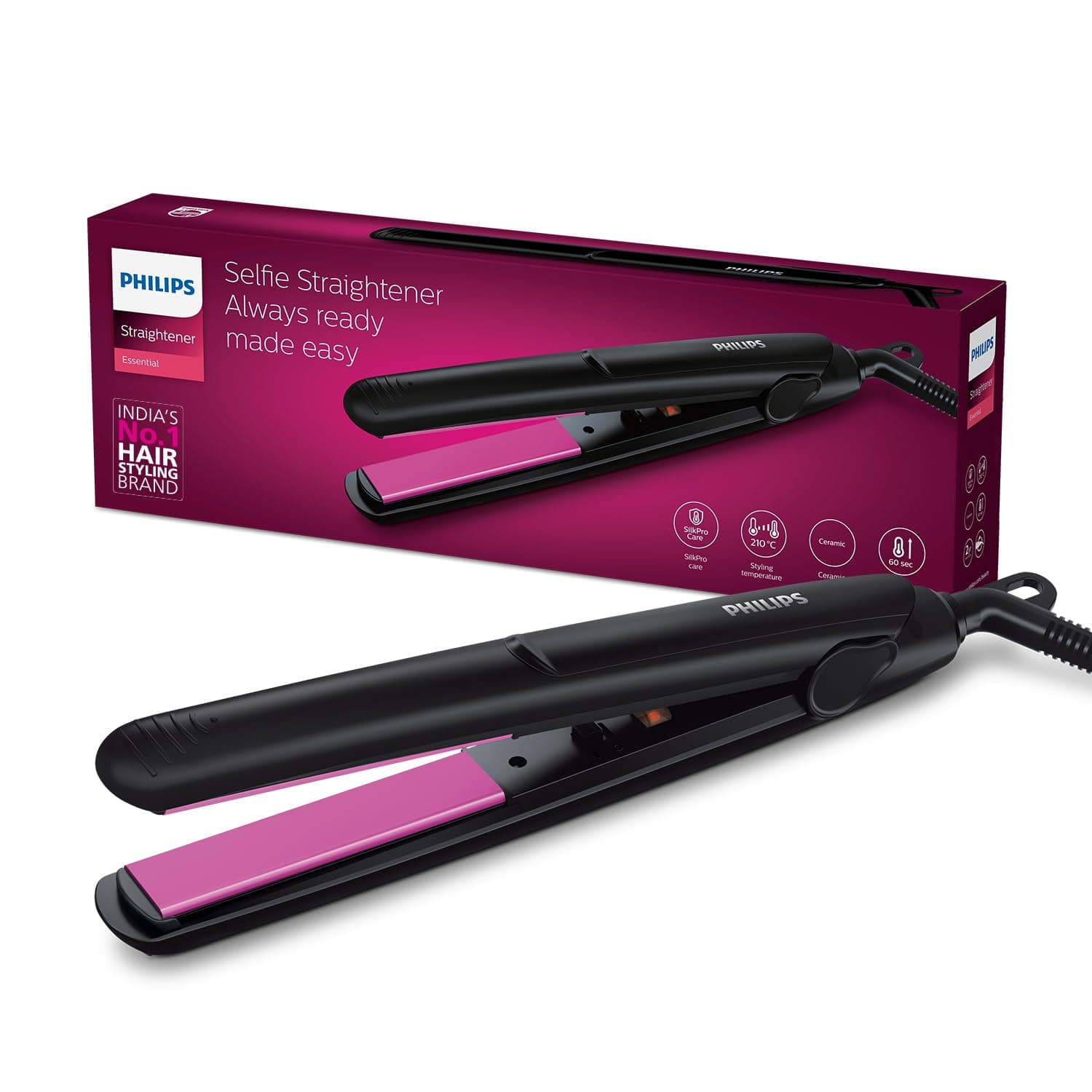 Selfie Straightener Philips Hair Straightener HP8302 Straightens and Shine
