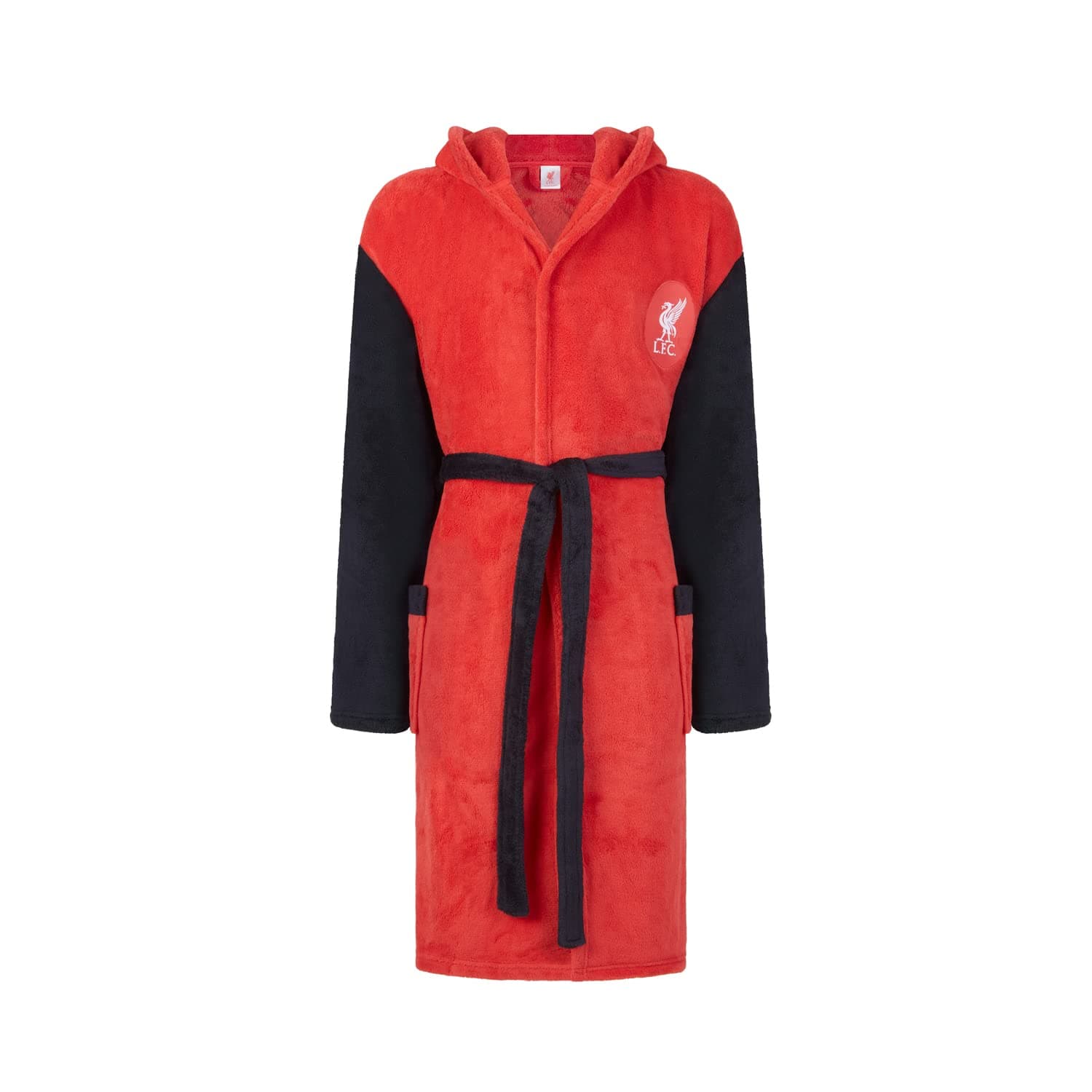 Liverpool F.C.Liverpool F.C Mens Dressing Gown, LFC Fleece Hooded Bath Robe, Size S to 3XL