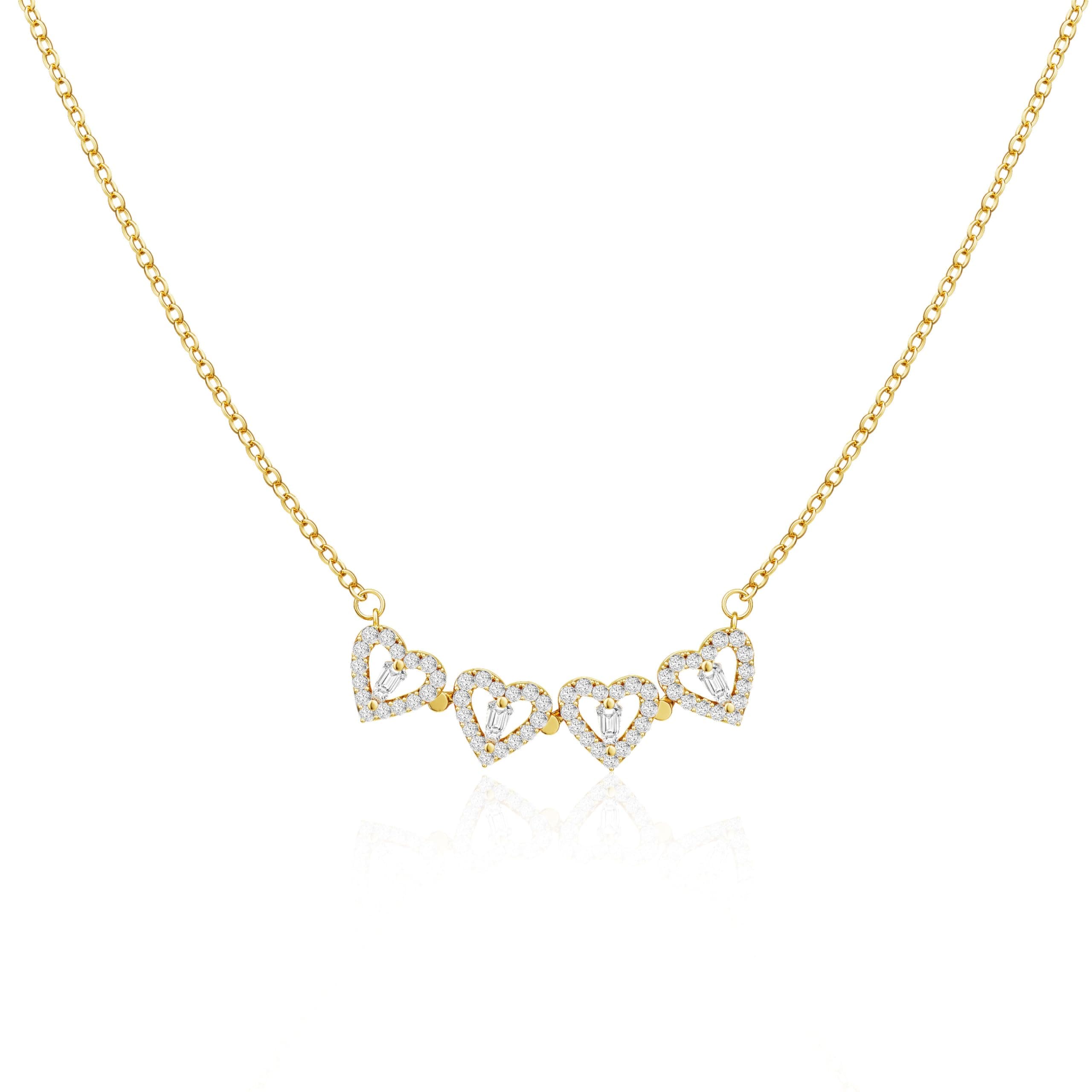 Cute Heart Necklace Tiny 14k Gold Heart Pendant Choker Necklaces Small Gold Love Open Heart Chain Necklace for Women Dainty Gold Necklace Gifts for Her