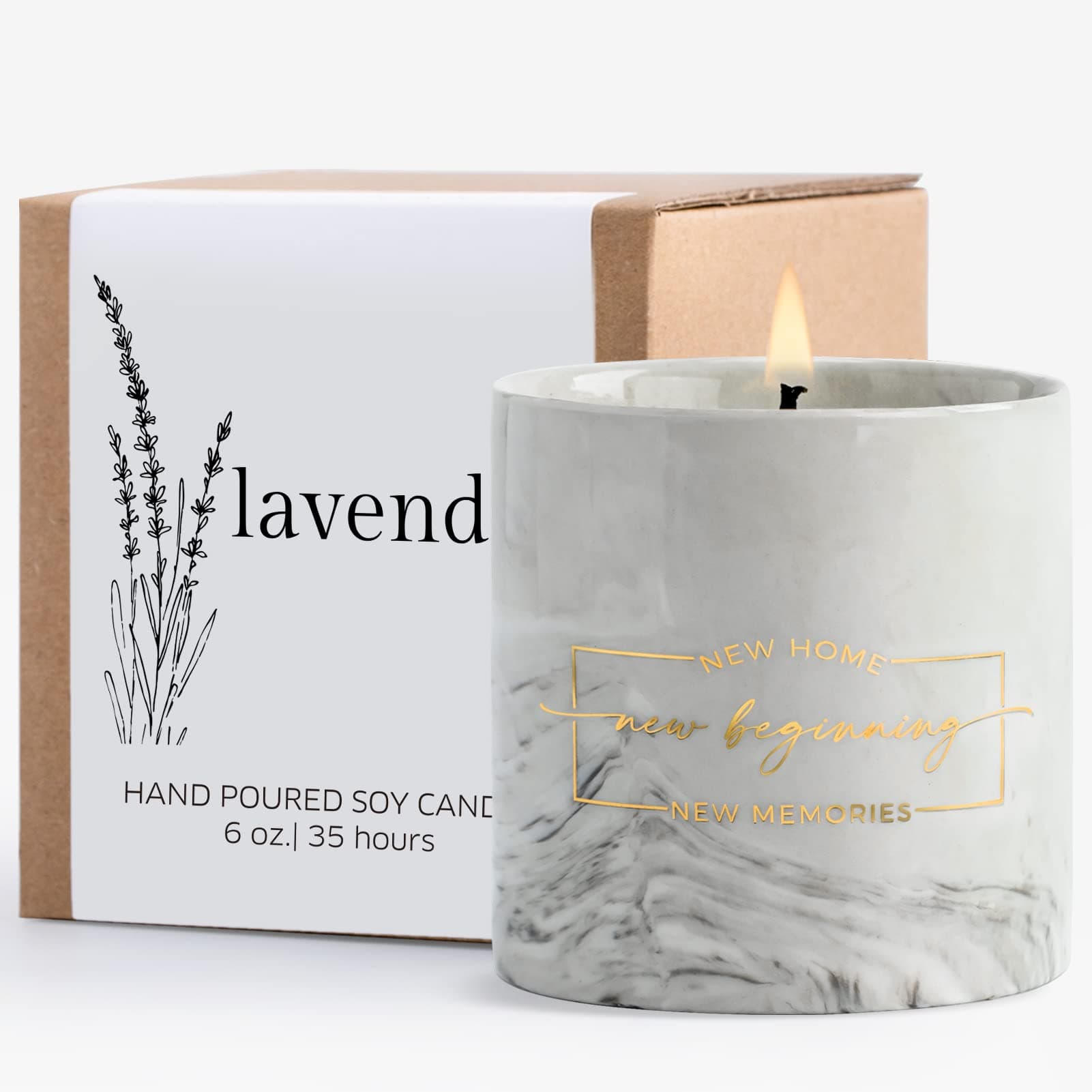 FreeJacNew Home Housewarming Gift for Women Men Friend, Gift Ideas New Homeowner Decoration Party Decor Porcelain Ceramics Scented Candle 6oz