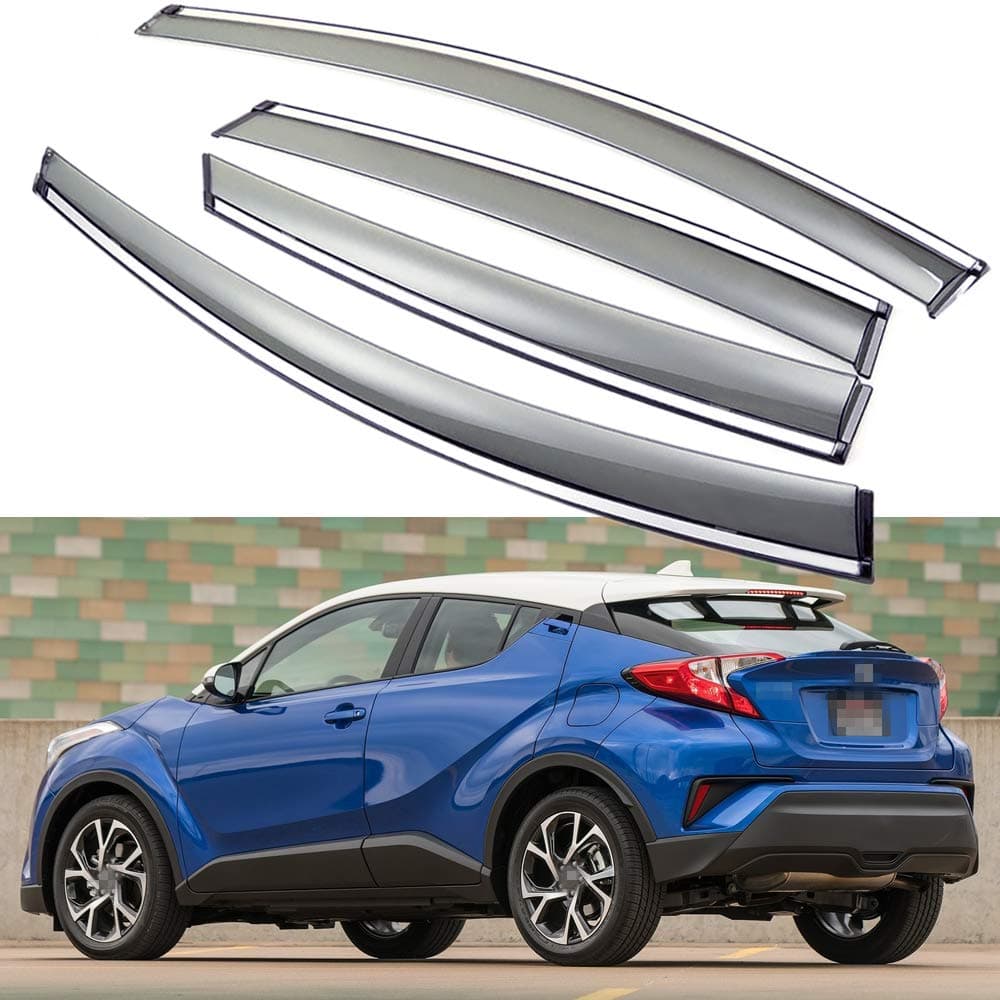 SPEEDLONG Car Window Visor Vent Shade Deflector Sun/Rain/Fog Guards Compatible with Toyota C-HR CHR 2018 2019 2020 2021