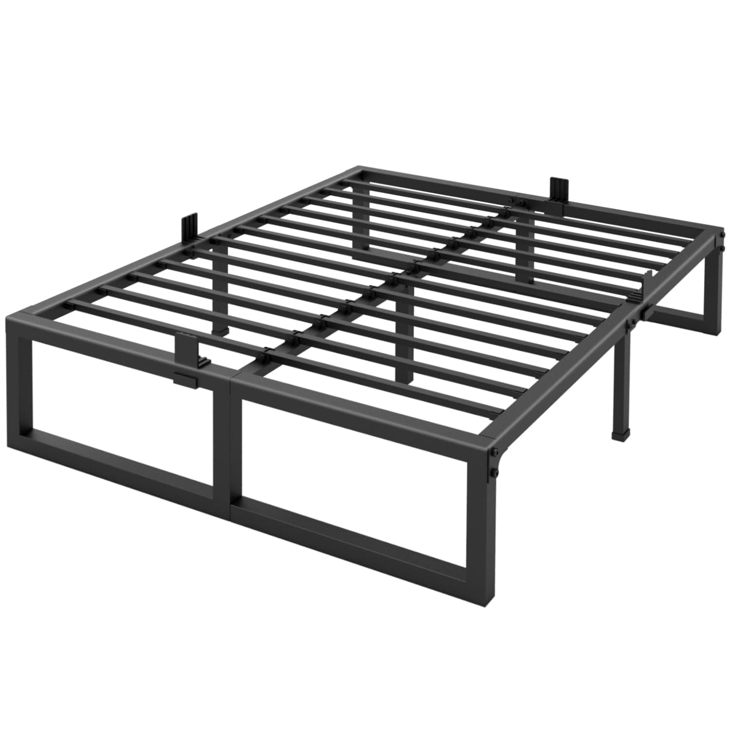 - 14 Inch Queen Bed Frame,3500 lbs Heavy Duty Metal Platform, Steel Slats Support/No Box Spring Needed/Noise Free/Non-Slip/Easy Assembly