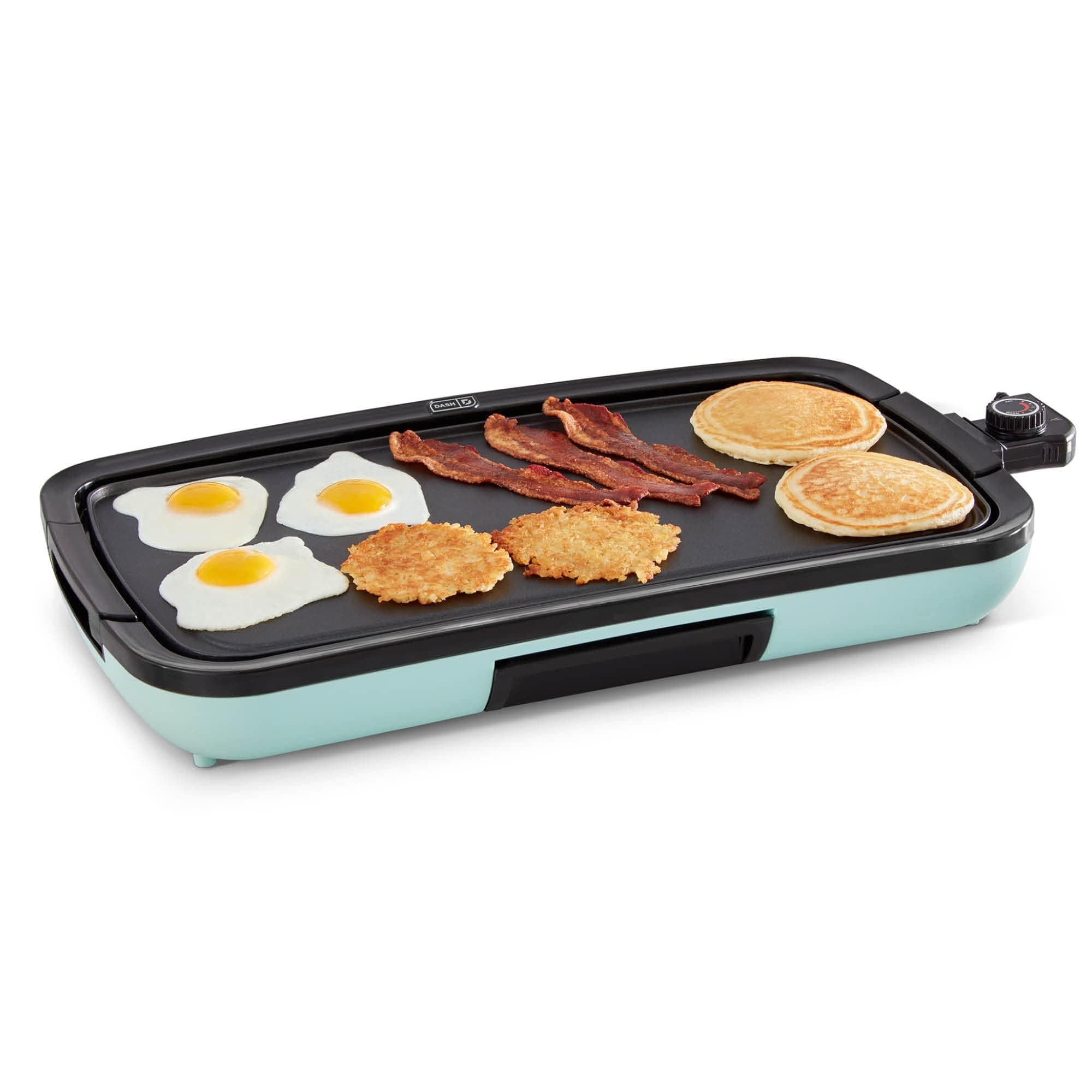 Dash Deluxe Everyday Griddle - Electric Griddle with Removable Plate - Nonstick, Easy-Clean Surface & Anti-Slip Base - Recipe Book Included - Aqua