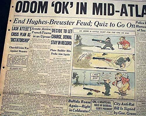 Aviator HOWARD HUGHES Pan Am Trials Military Contracts AVIATION 1947 Newspaper CHICAGO DAILY TRIBUNE, August 8, 1947