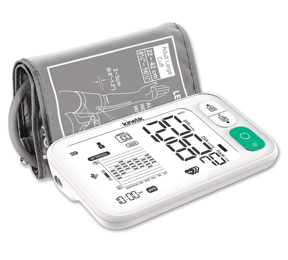 Kinetik Wellbeing Smart Blood Pressure Monitor - Used by The NHS – BIHS & ESH Validated – Universal Cuff (22-42cm) – in Association with St John Ambulance