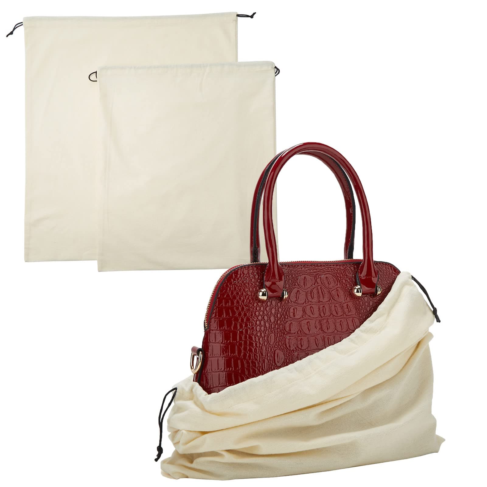 Dustproof Storage Bags with Drawstring Closure, 2-Piece Set – Multi-Purpose Protective Pouches for Handbags, Purses, Shoes, and Boots