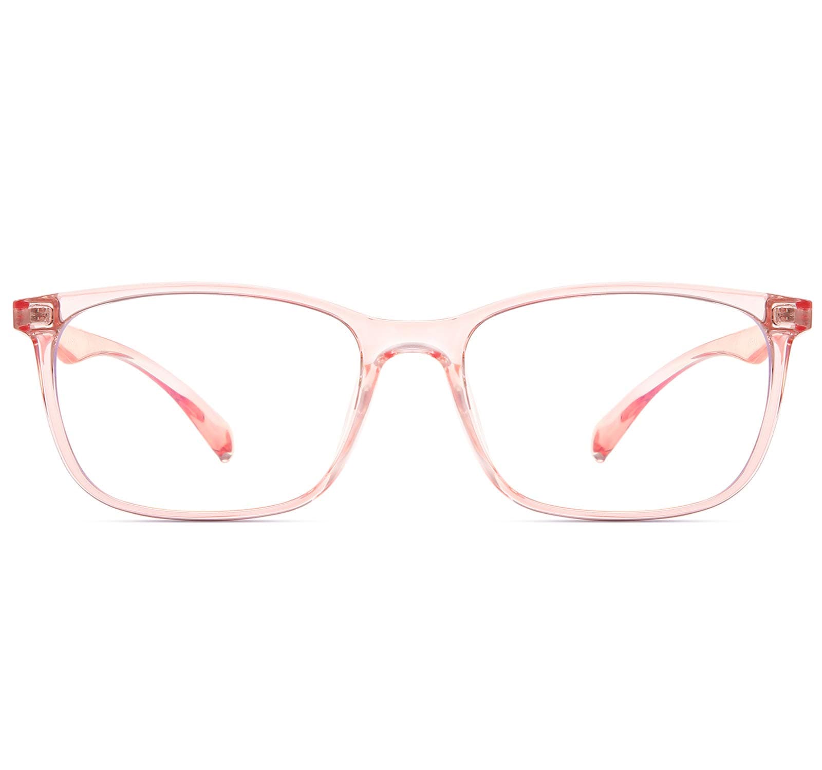 ANRRI Blue Light Blocking Computer Glasses Women Anti Eyestrain UV Filter Lens Lightweight Pink Frame Eyeglasses (Clear Pink)