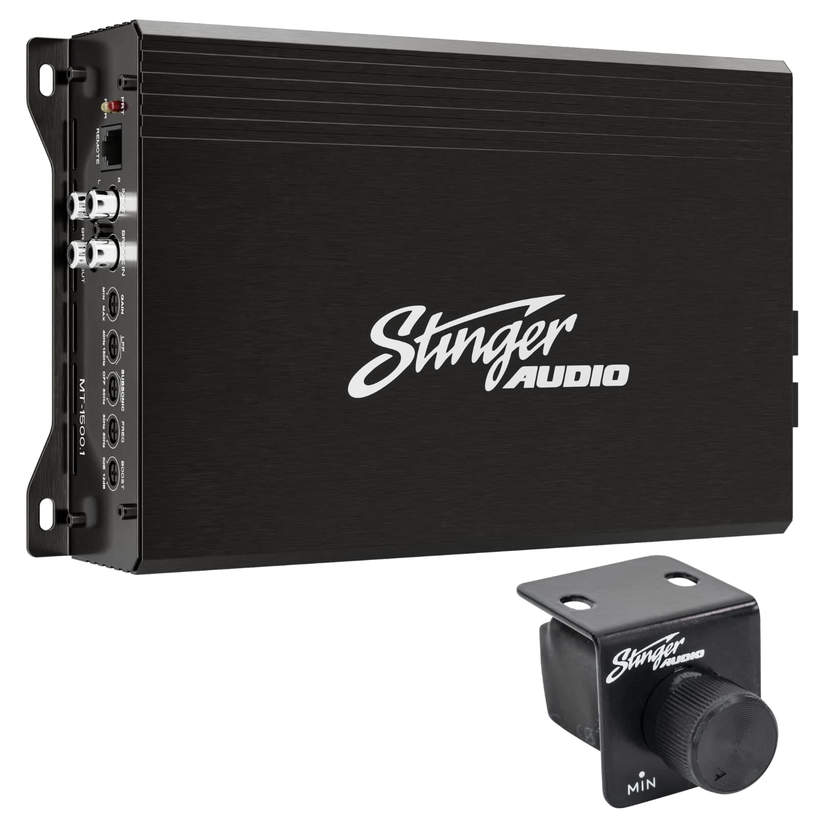 STINGER Audio Monoblock Car Audio Amplifer with Bass Remote, Bridgeable, Class D 1-Channel Car Amplifier, Mosfet Power Supply, High/Low-Level Input, Competition Grade Amplifier (Black - 1500W)