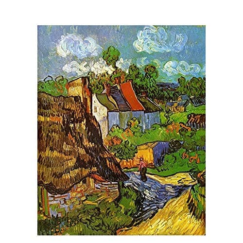 Deco Space Unframed Paint by Number Set - Houses in Auvers, 1890 by Vincent Van Gogh - DIY Wall Art Decoration Canvas Painting 40 x 50cm / 16 x 20 inch