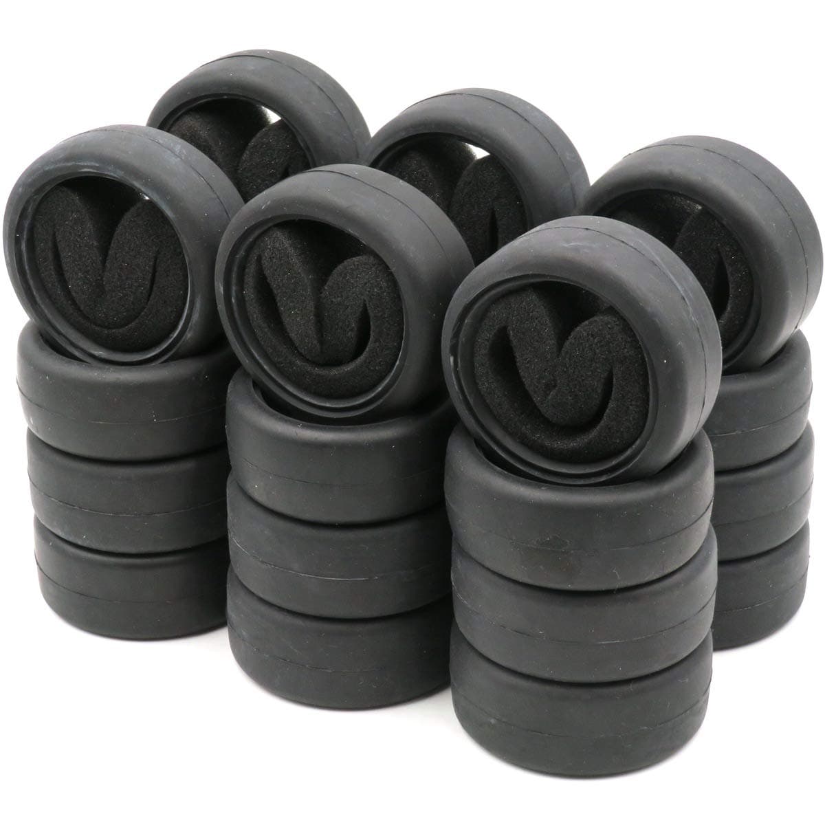 24pcs RC 1/10 On Road Slick Tire Rubber Tyre with Foam Insert Fit for 1:10 Touring Drift Car Wheel Rim
