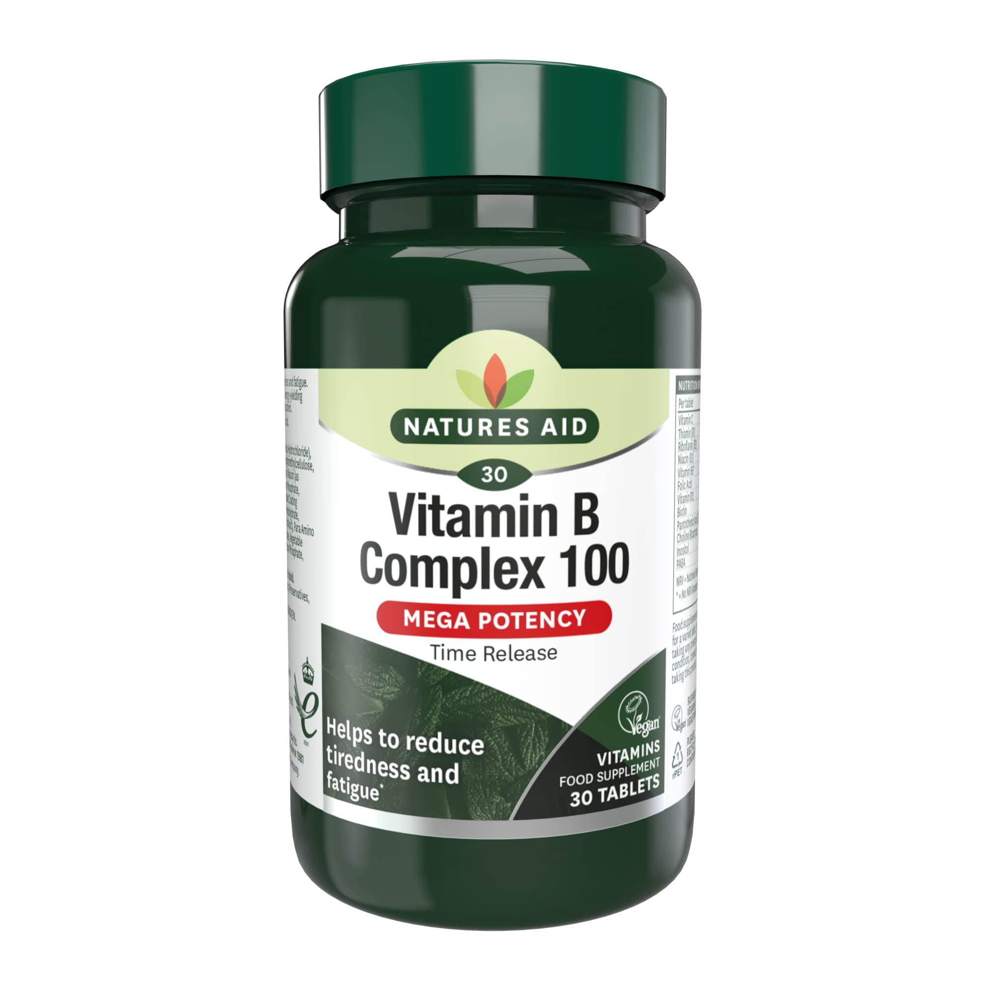 Natures Aid Vitamin B Complex 100mg 30 Tablets