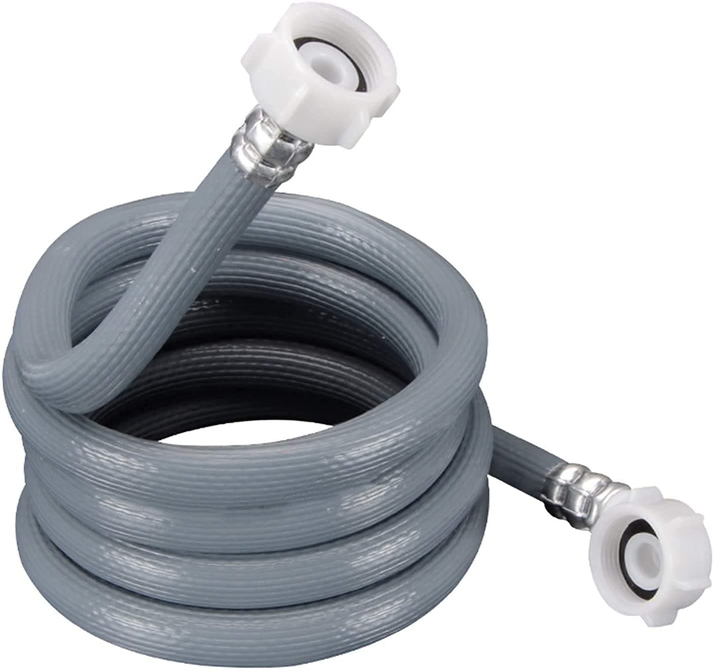 Puri Pro Universal Automatic Drum Cold Water Pipe Flexible 90 Degree Bend Inlet Washing Machine/Dishwasher Tube Hose Explosion-Proof 6-Point Extension Hose with 3/4 inch Connection, Grey Colour (2M)
