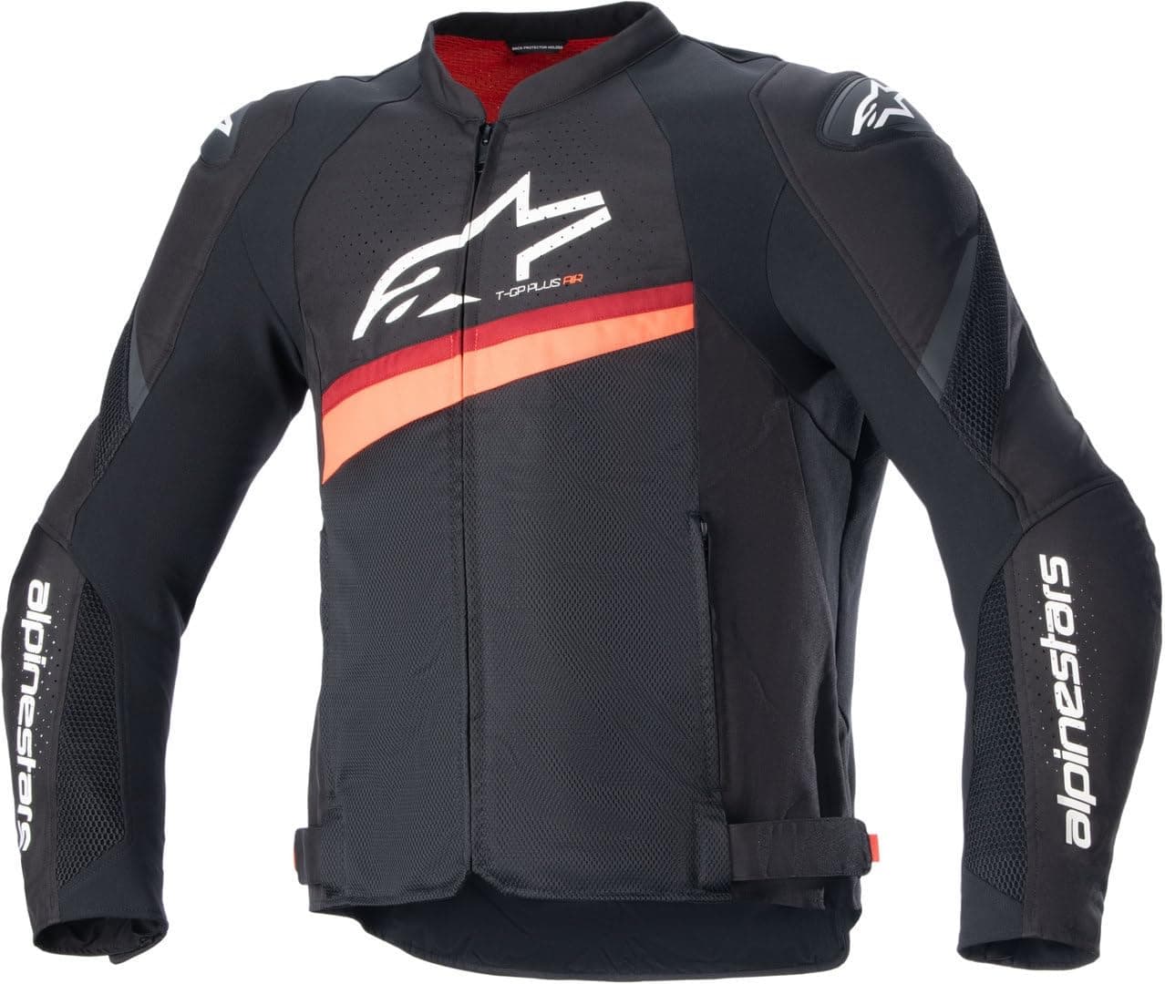 T-GP Plus V4 Airflow Jacket, Lightweight Mesh Construction, CE-Certified, Sport Fit, DFS Shoulder Protection, Hot Weather Riding Gear, XL, Black/Red