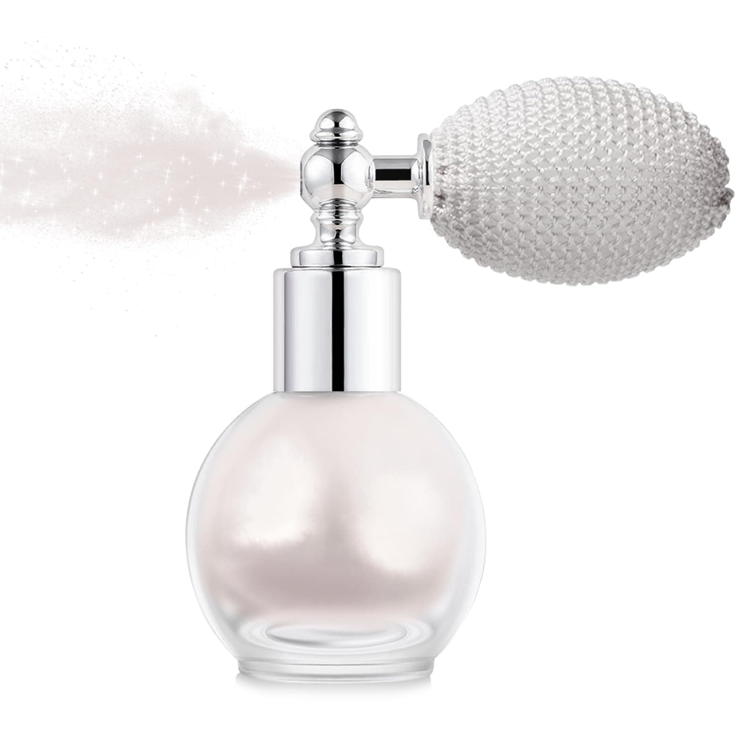 Hair and Body Glitter Spray, Holographic Glitter Highlighter Powder, Face Body Clothes Shiny Glitter, Loose Shimmer Hairspray Festival Rave Prom Accessories (Peal White)