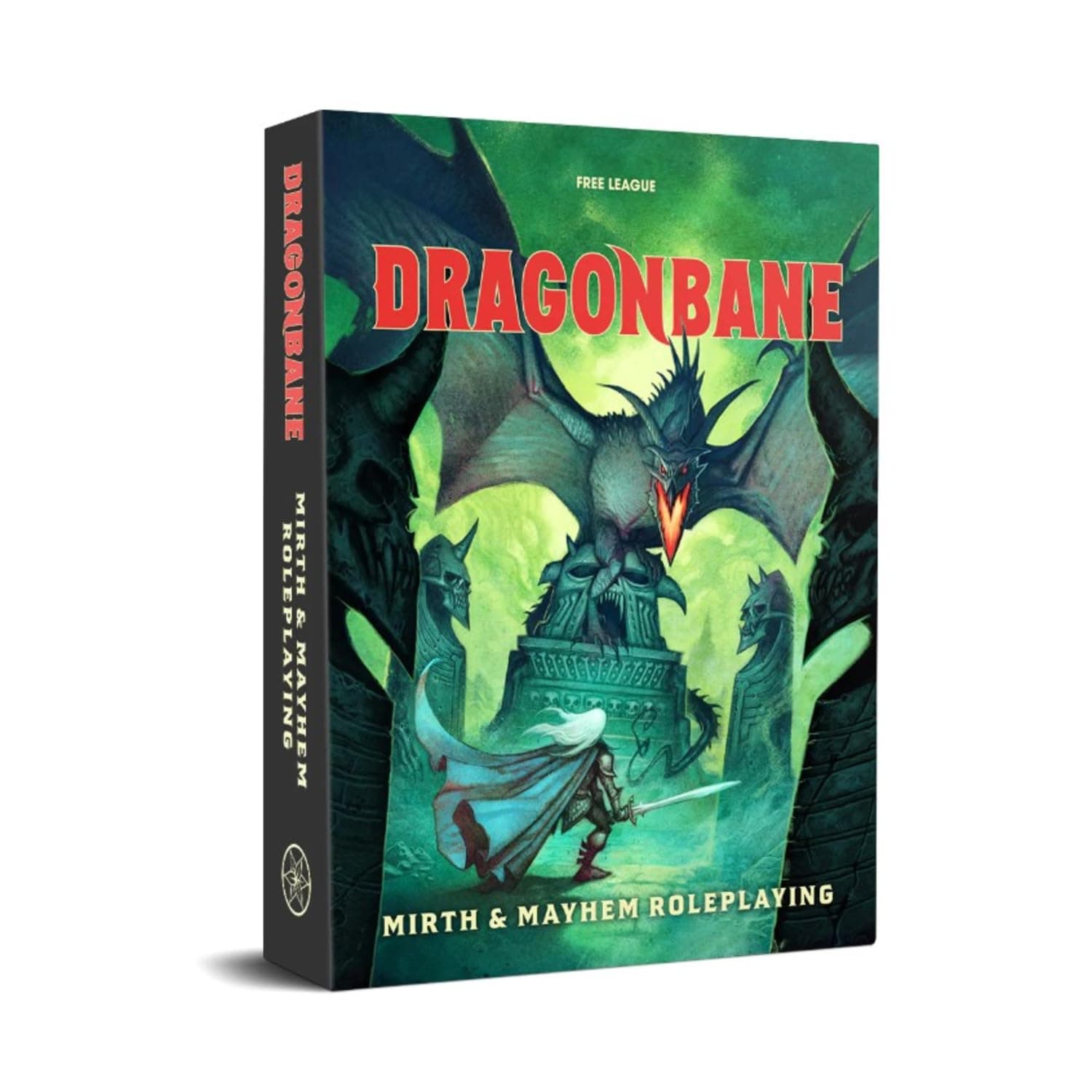 Free League Publishing Dragonbane: RPG Core Set - Mirth & Mayhem Boxed Set, Includes-Dice, Rulebook, Map & More