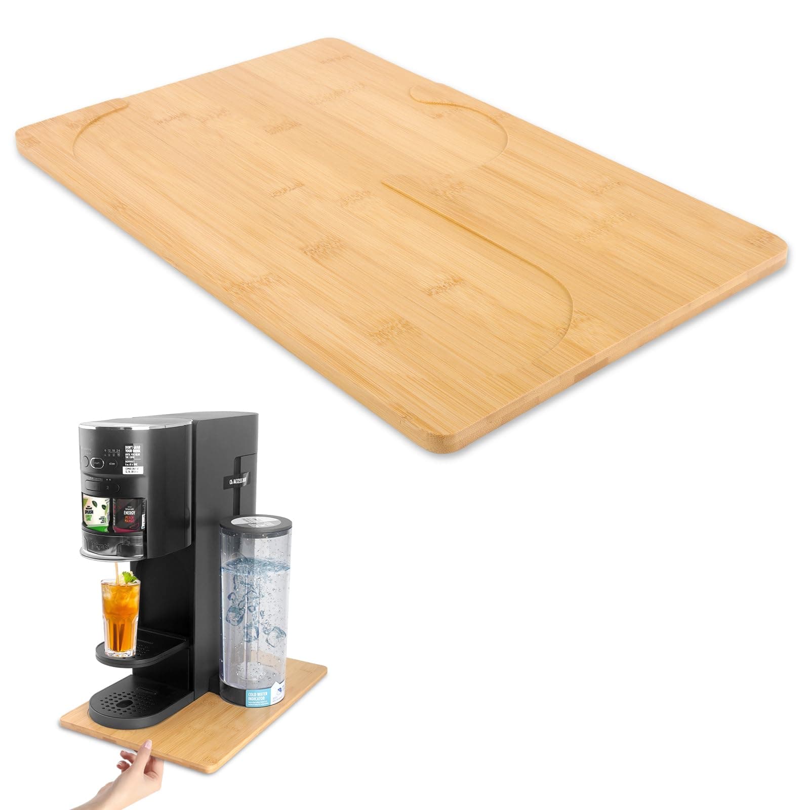 Appliance Slider Tray for Ninja Thirsti Drink System, Soda Maker Bamboo