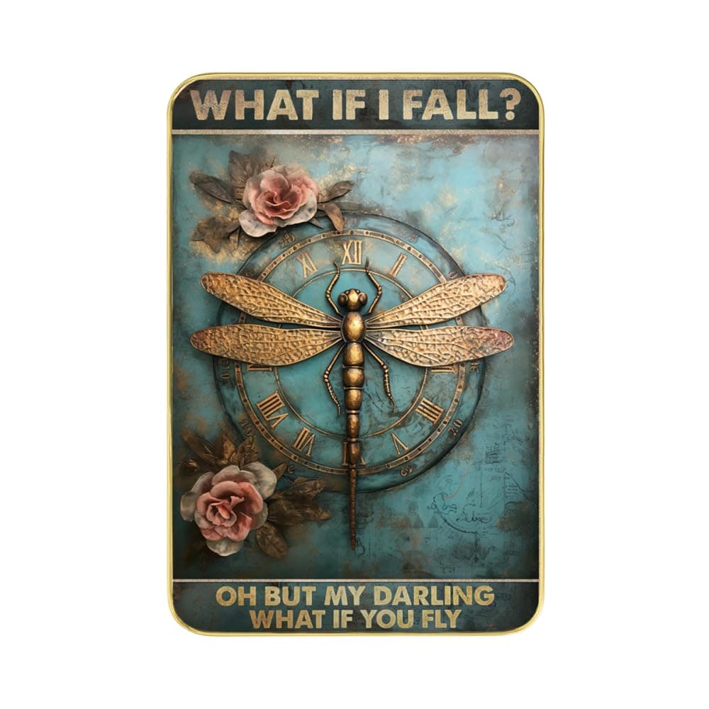 What If I Fall What If You Fly Poster Dragonfly Inspirational Wall Decor Framed Motivational Wall Art- What If You Fly Poster-Inspirational Quotes Wall Art for Living Room & Home Office
