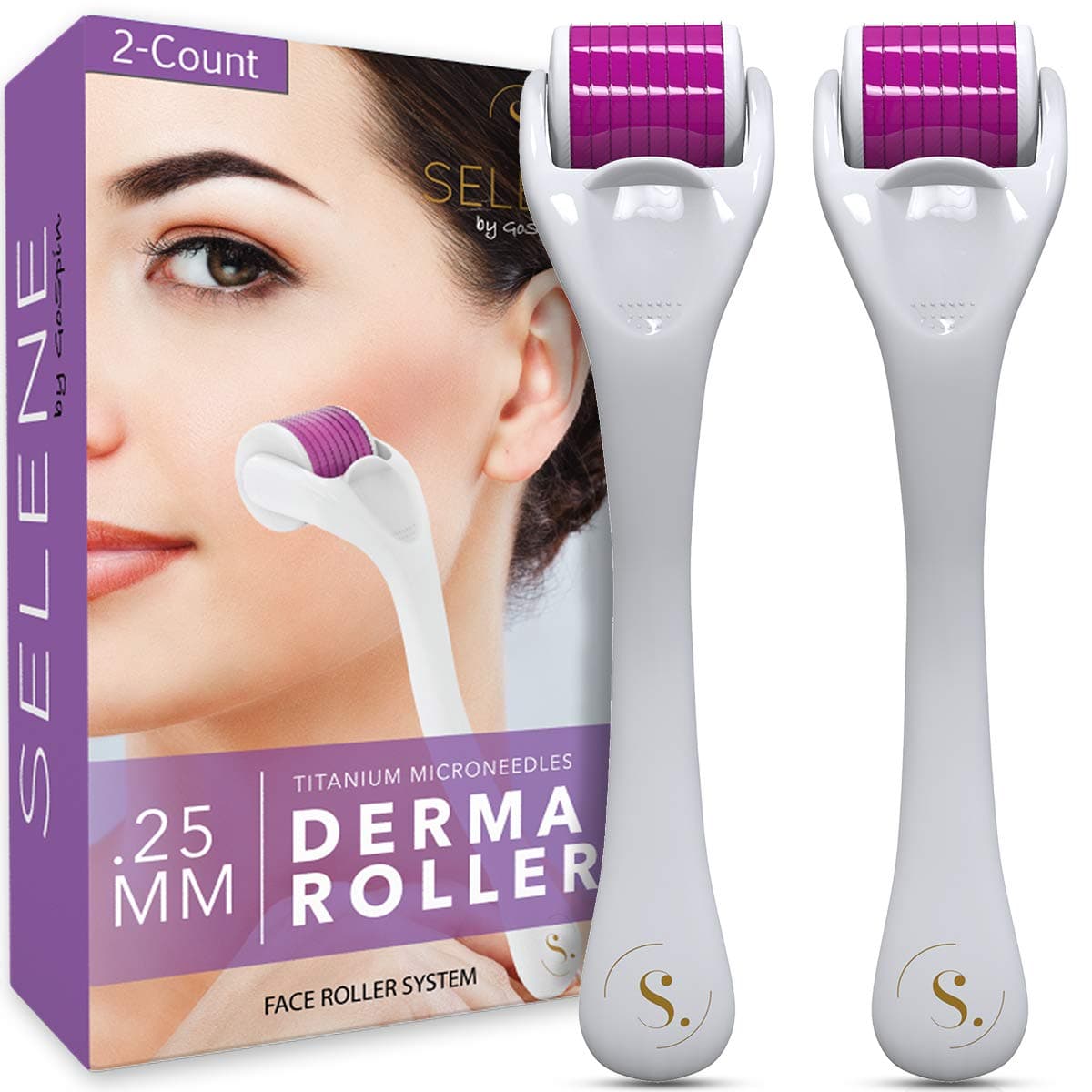 Premium Derma Roller 0.25mm - Microneedle Face Roller To Give Skin A Smoother Look and Feel, Includes Storage Case