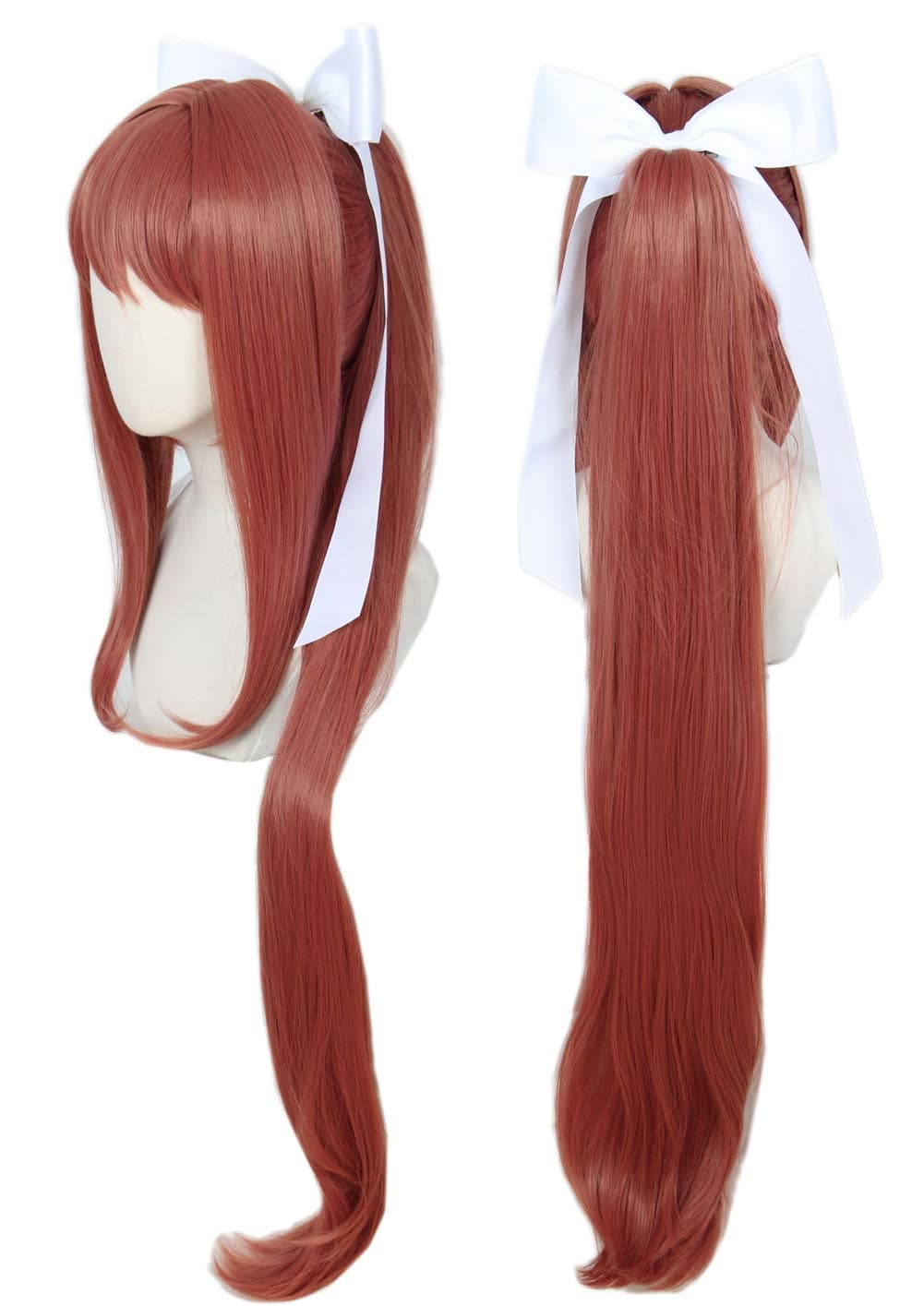 Linfairy Girls Wig Halloween Cosplay Costume Wig for Women Long Wig with White Bow