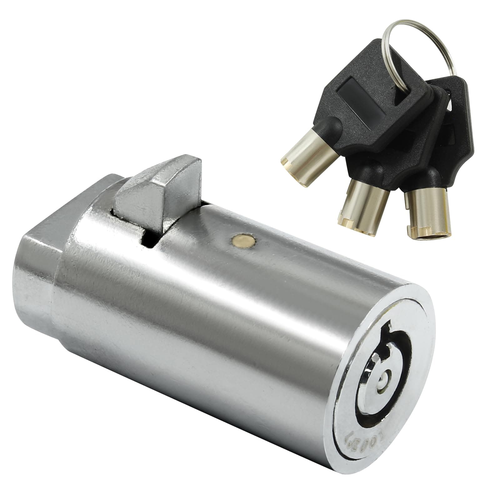 1 Pcs Vending Machine Lock and Key, Tubular Key Lock with 3 Keys, Zinc Alloy, Chrome, 0.75”x 1.48”(19mm×37.5mm)