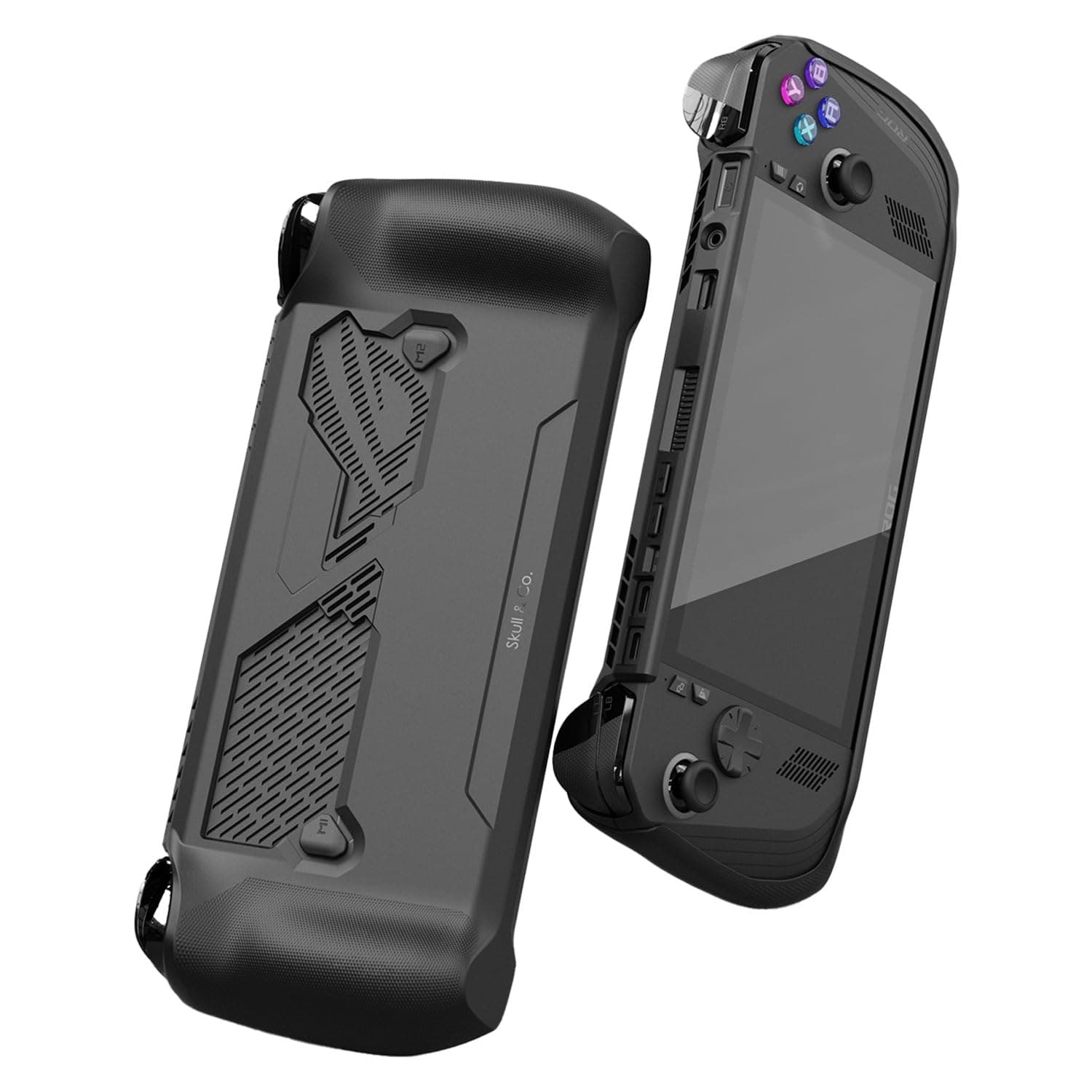 GripCase for ROG Ally X (2024 Model): A Soft Protective Case with Textured Grips Full Protection and Stand, Shock-Absorption Non-Slip and Anti-Scratch Cover Design - Black
