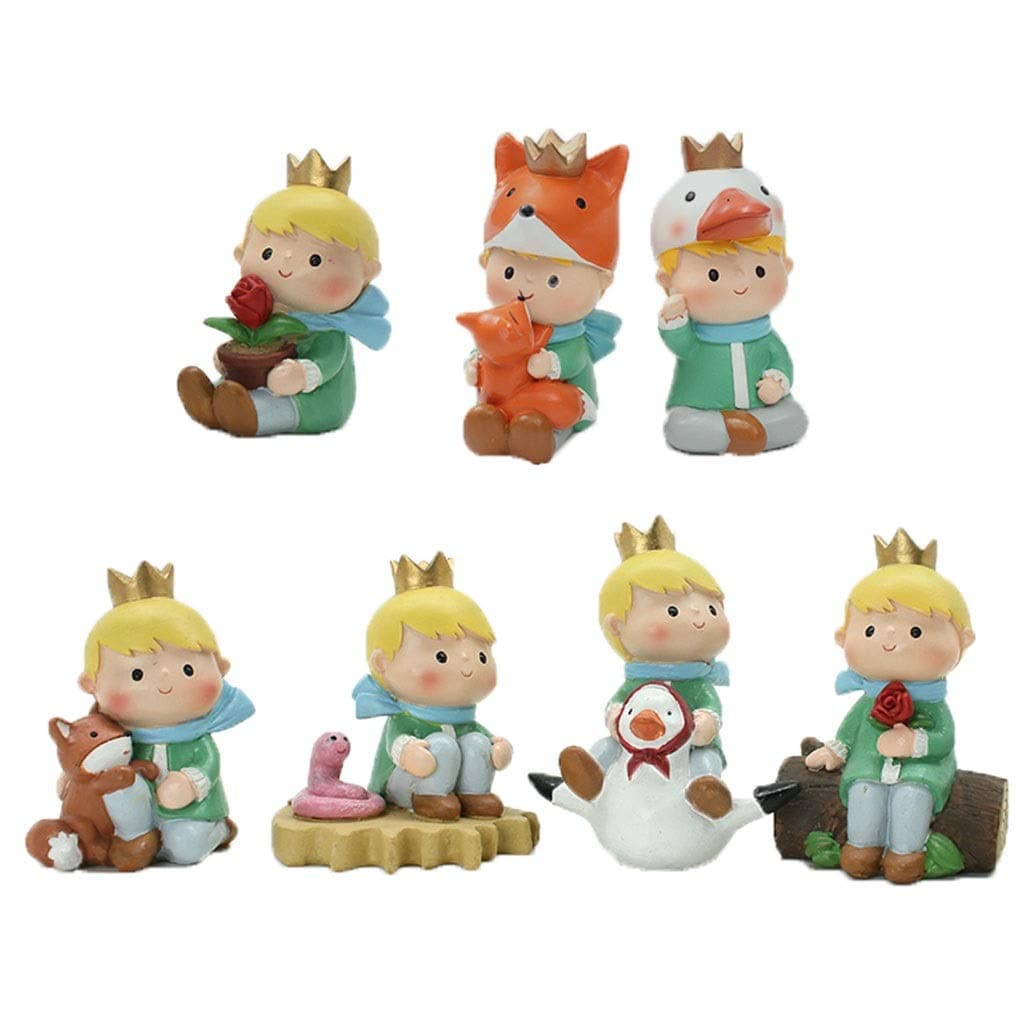 HH-HH Car Ornaments, Home Crafts Lovely Little Prince Cartoon Lovers Birthday Gift Livin Room Decorations Small Ornaments (Color : 6pcs)