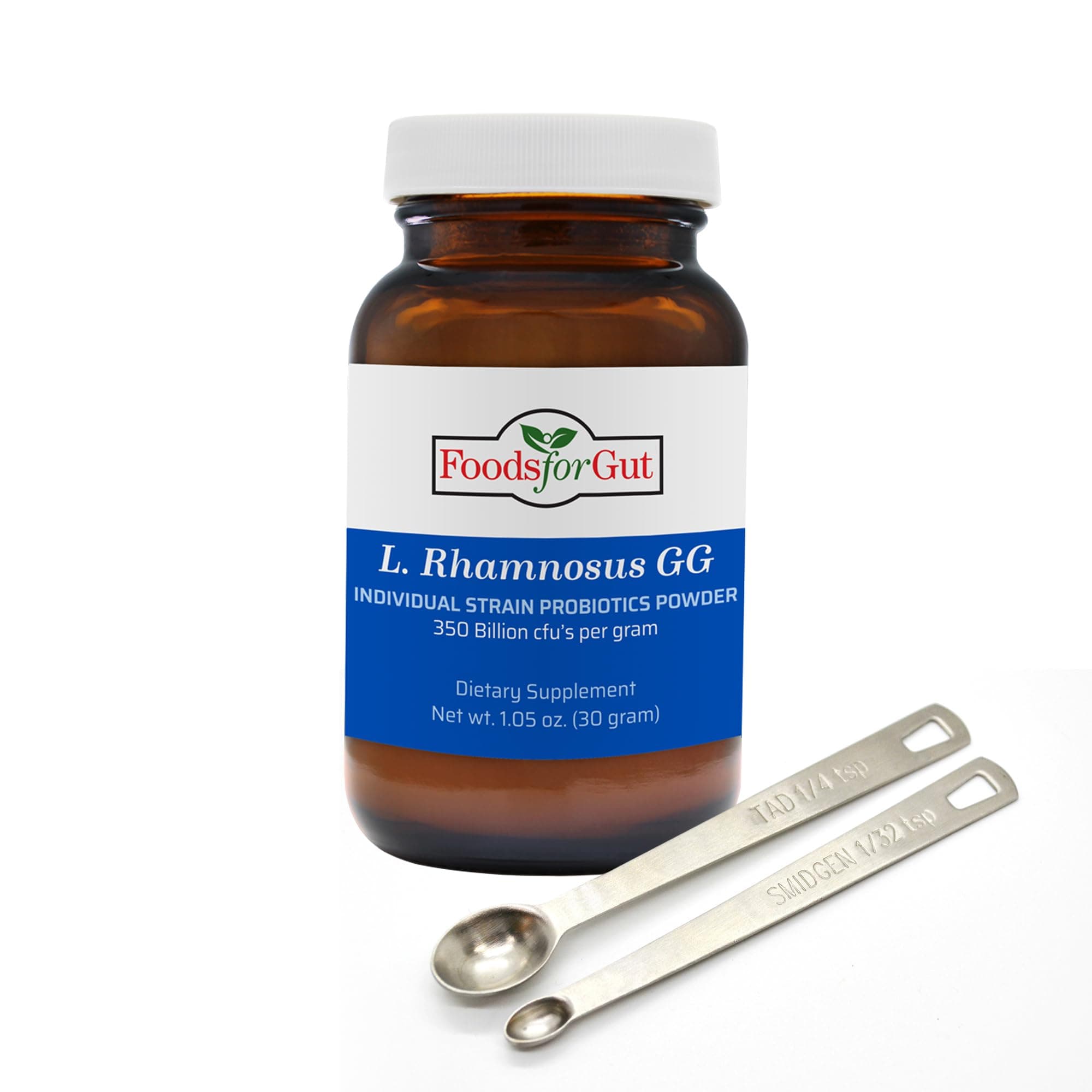 Foods For Gut Lactobacillus Rhamnosus GG Probiotic Powder 350 Billion cfu's | Made in USA | No Additives | Digestive & Immune Support | High Potency | L. Rhamnosus GG | 30 Grams (1.05 Oz)