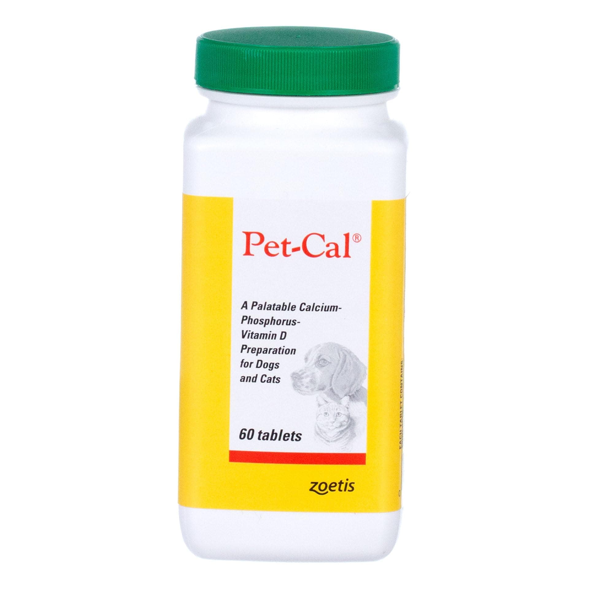 Pfizer Animal Pet-Cal 60-Tablet Calcium-Phosphorous-Vitamin D Supplement for Dogs by Pfizer Animal