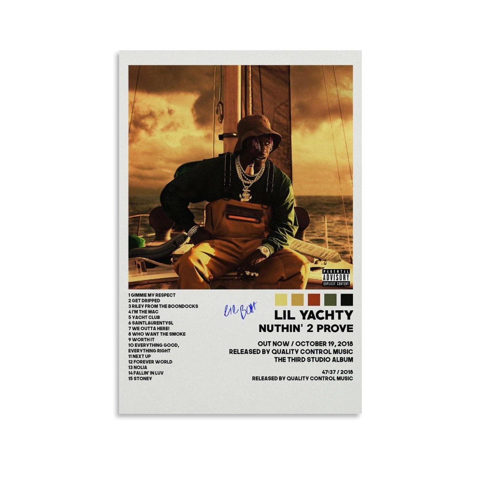 XINYIN Lil Yachty Poster Nuthin 2 Prove Album Cover 90s Poster Decorative Painting Canvas Wall Posters And Art Picture Print Modern Family Bedroom Decor Posters 12x18inch(30x45cm)