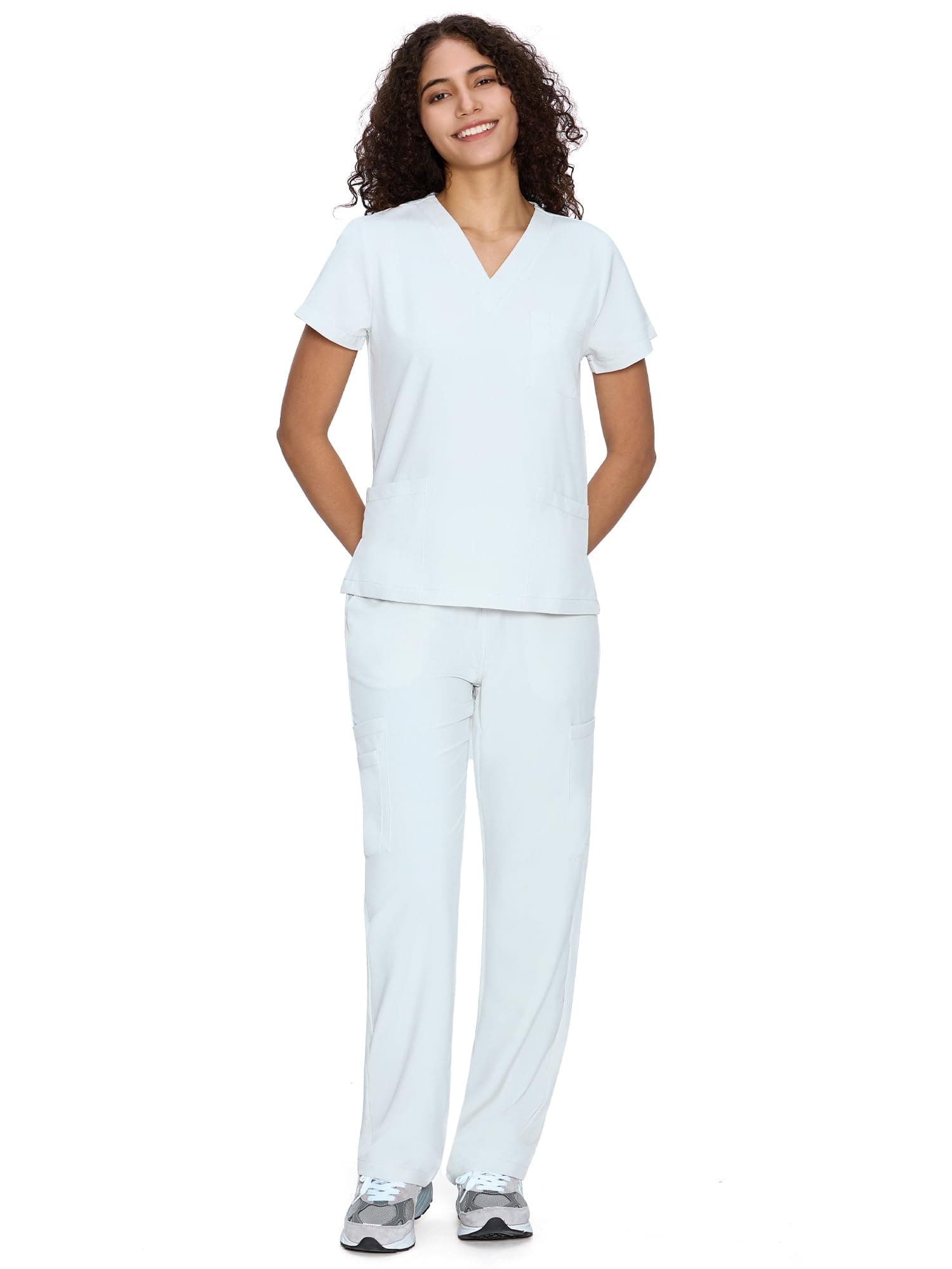 COZYFIT Scrubs for Women Set Medical Uniform - V-Neck Top & Straight Leg Pants with 9 Pockets, Unisex Workwear COZY SCRUBS