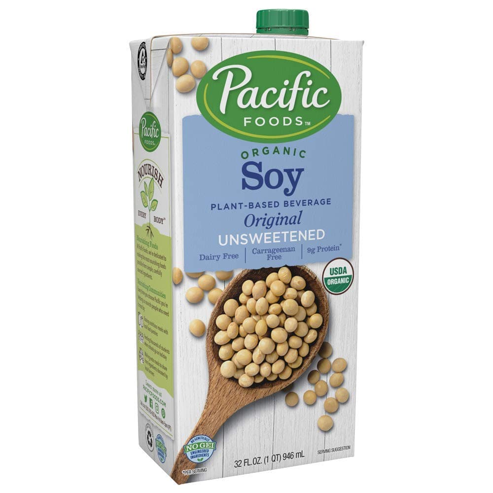 Pacific FoodsOrganic Soy Unsweetened Original Plant-Based Beverage, 32 oz (Pack of 12)