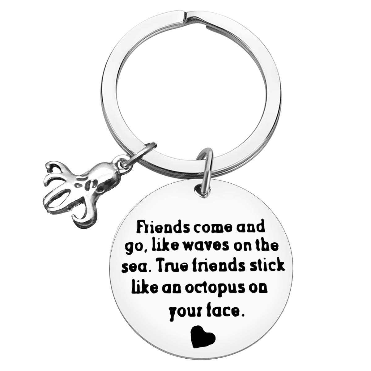 DabihuFriendship Keyring Best Friend Gift True Friends Stick Like An Octopus On Your Face Keyring Long Distance Friendship Keychain Gift Funny Friendship Gift Graduation Keyring Gift Classmate Gift