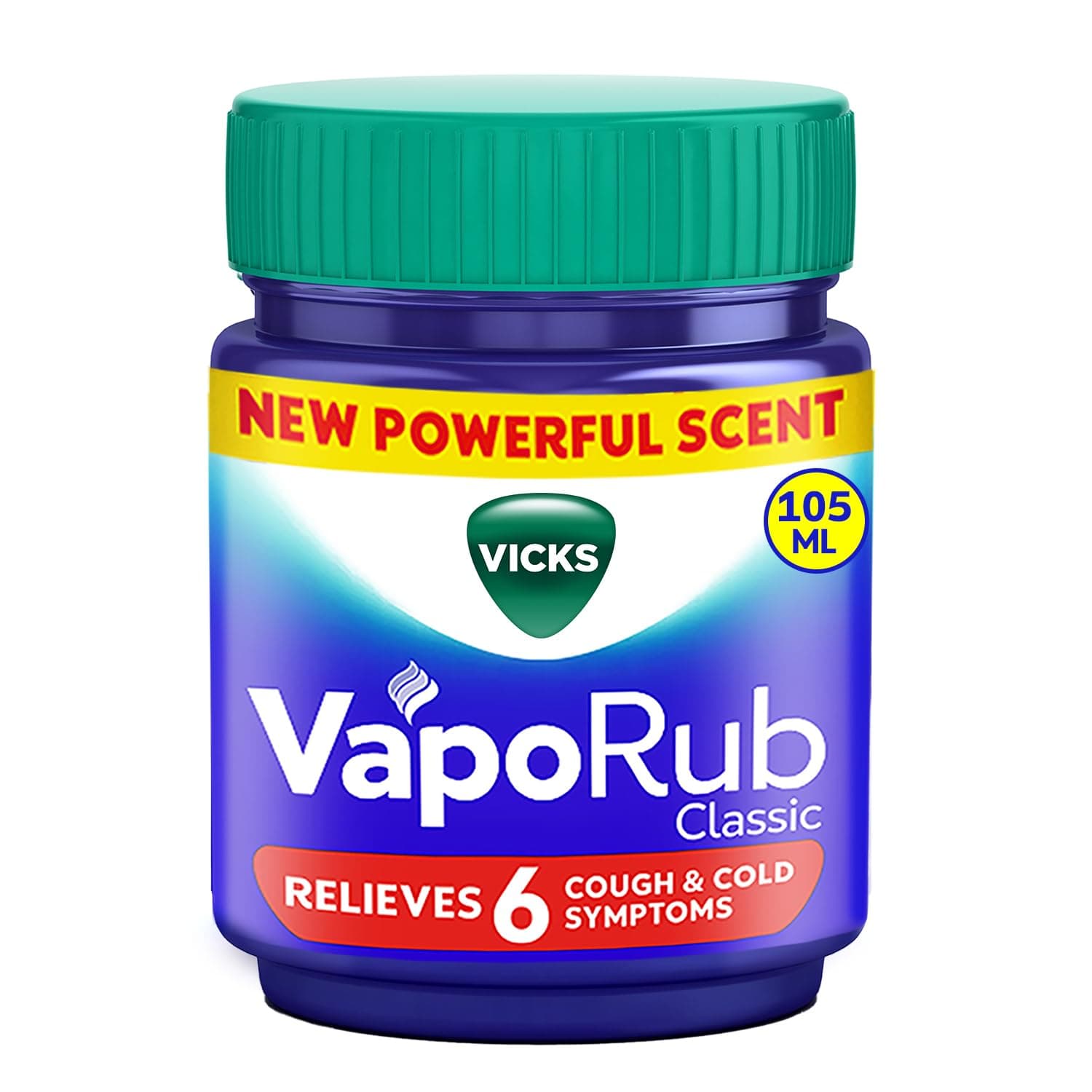 Vaporub Relief from Cold, Cough, Blocked Nose, Headache, Body ache, Muscular Stiffness and Breathing Difficulty, 105ml