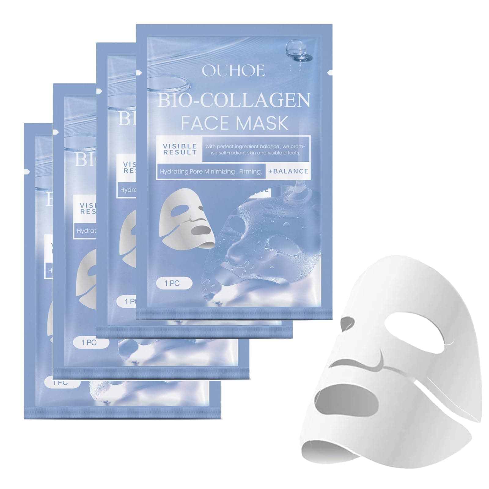 XZFZSCollagen Mask, Biodance Collagen Face Mask, Bio Collagen Face Mask Overnight, Deep Collagen Anti Wrinkle Lifting Mask, Collagen Mask for Face, For Lifting, Firming, And Moisturizing (4PCS)