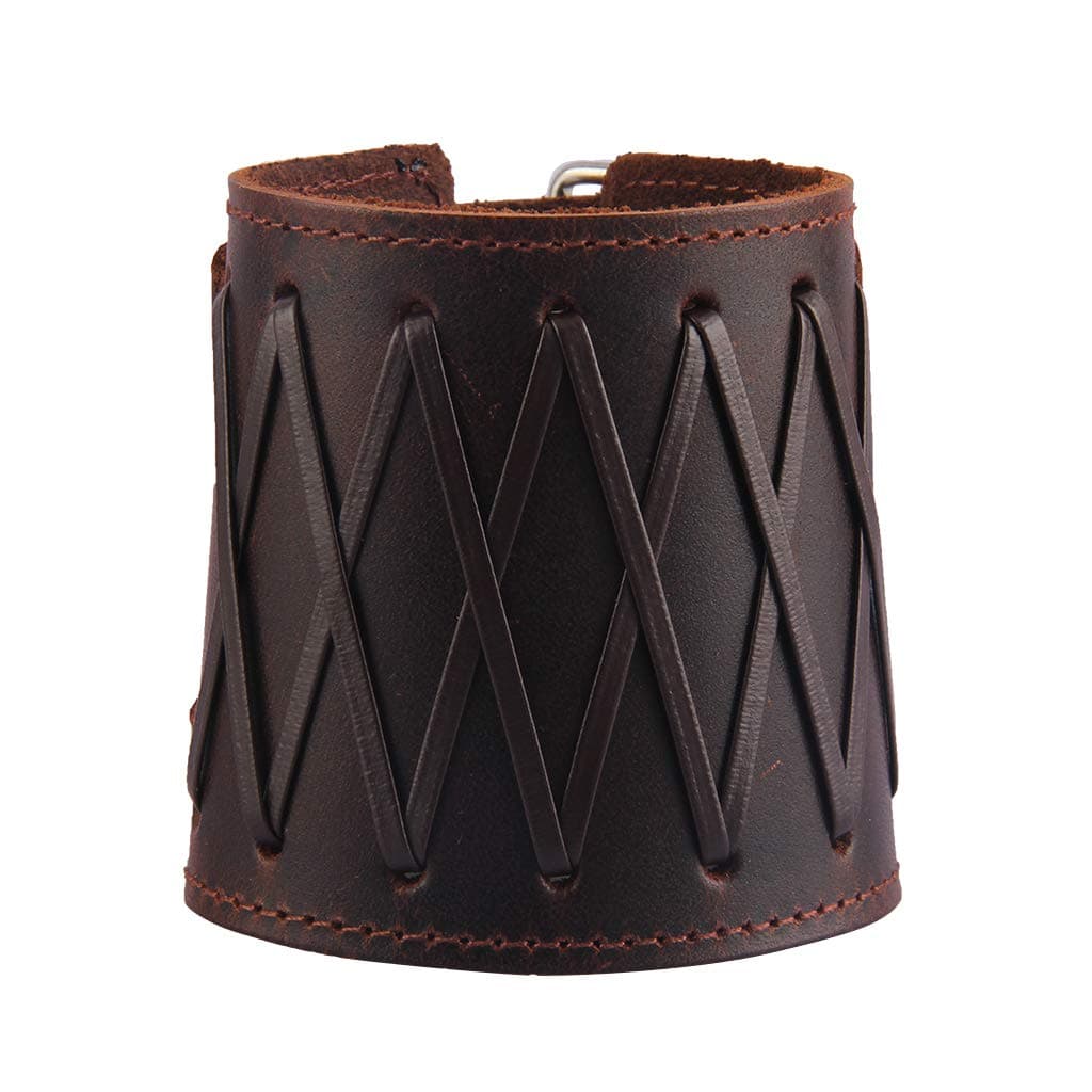 Jenia Punk Leather Cuff Bracelet Adjustable Straps Wrap Bracelets Arm Armor Cuff Gothic Leather Wristbands for Men, Women