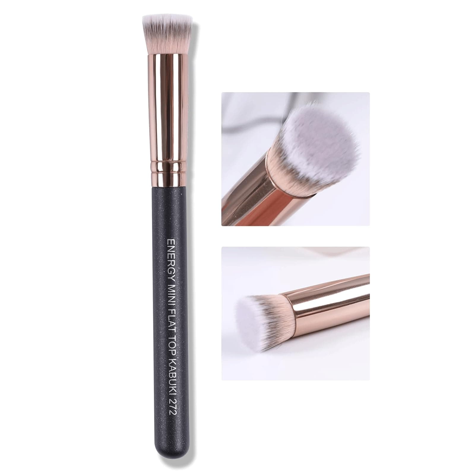 ENERGY Small Foundation Brush for Concealer Makeup Flat Top Concealer Brush Under Eye for Liquid Cream Powder Blending,Buffing Vegan Synthetic Bristles Face Makeup Applicator