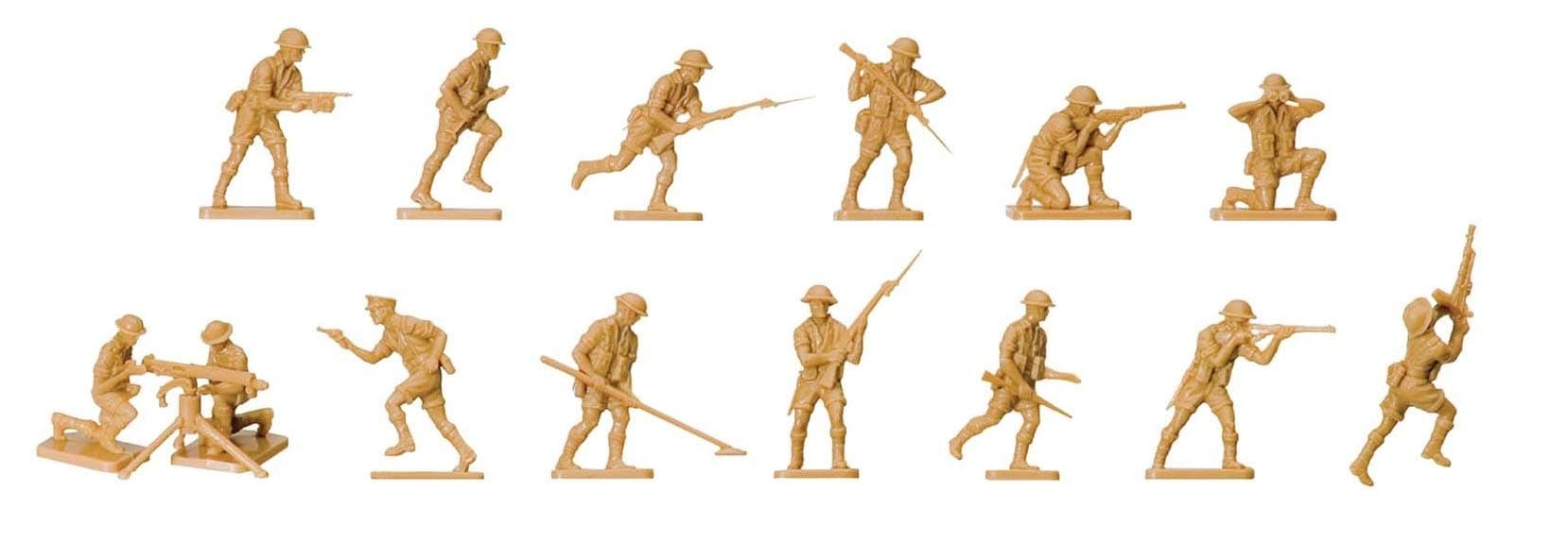Mini Army Figures - A00709V WWII British 8th Army - Military Figurines, Plastic Soldiers for Adults & Children 14+, Sets Includes 49 Unpainted Soldier Toys - War Games Miniatures