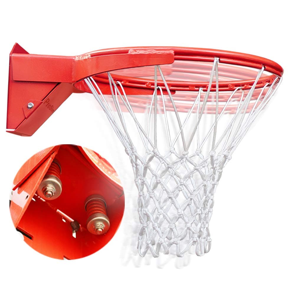 Professional 180º Heavy Duty Breakaway Basketball Rim，18 inch Single Spring Flex Rim Goal Replacement fit Indoor and Outdoor Backboard