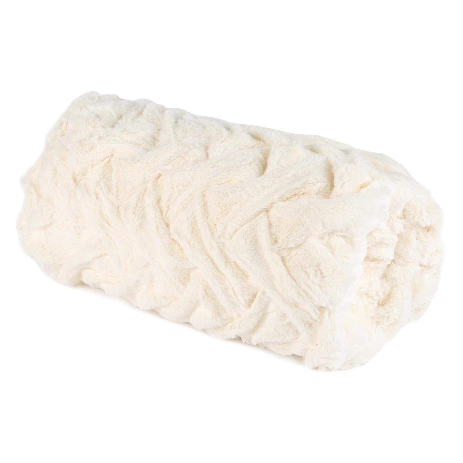 Brookstone Nap Deluxe Braided Throw Blanket -white-180X130cm