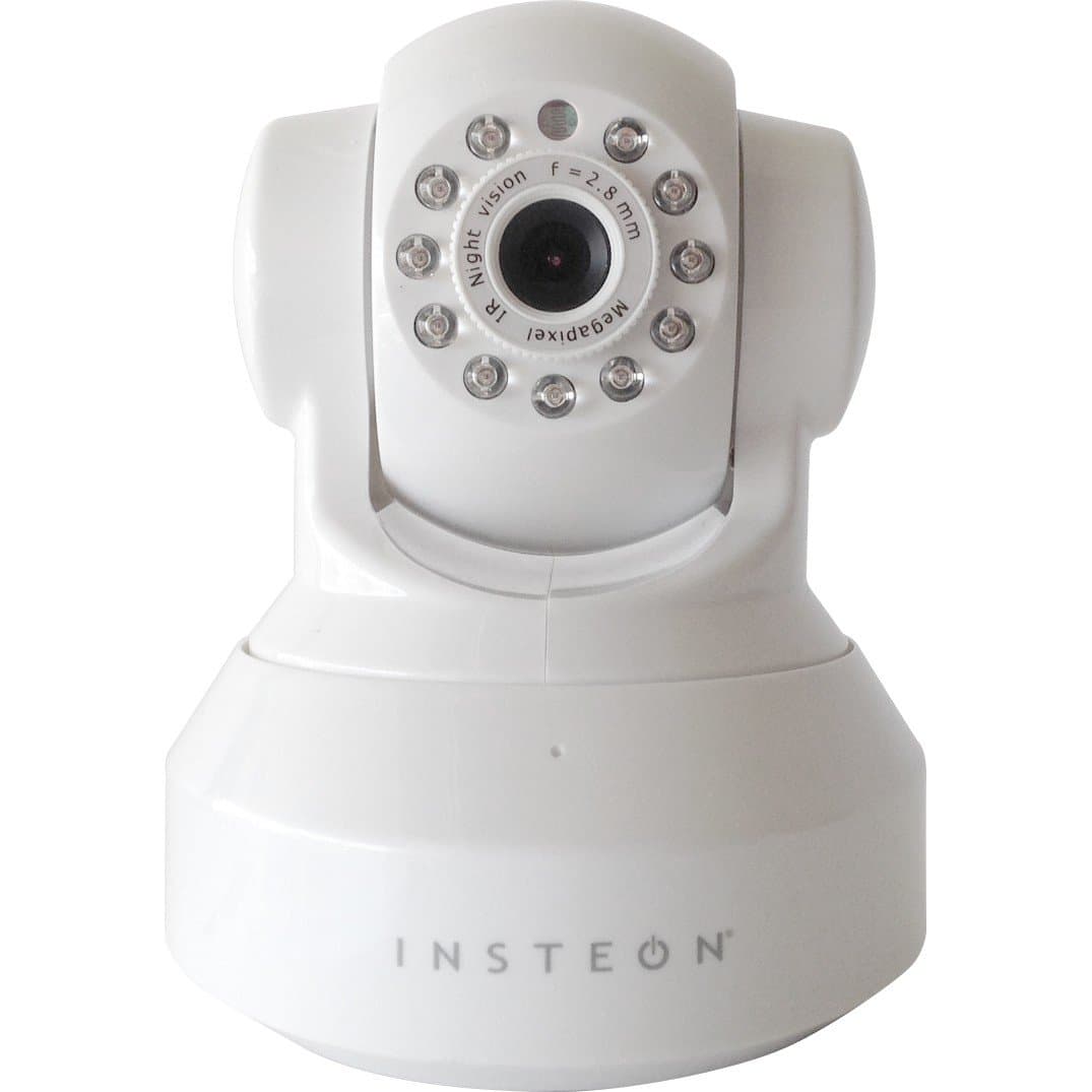 Insteon 2864-222 Wireless HD 720P IP Camera with Pan, Tilt, and Night Vision - White