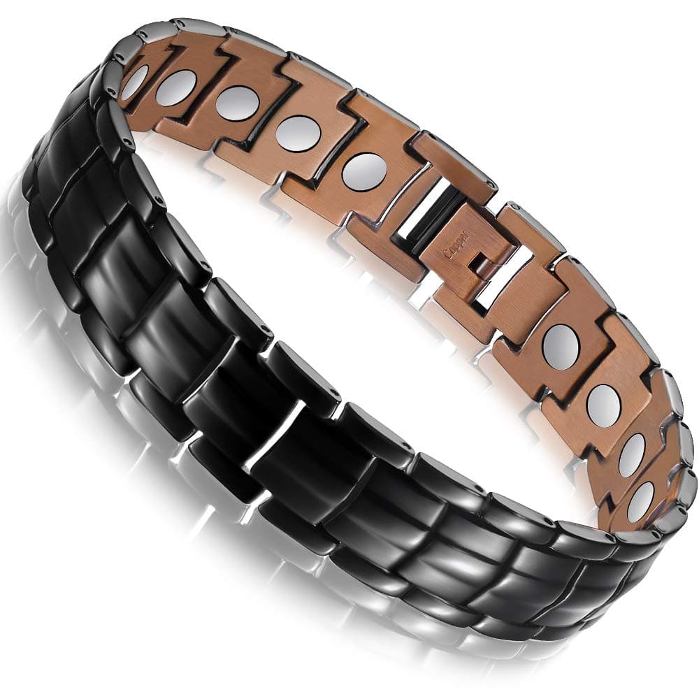 Copper Bracelet for Men - 99.99% Pure Copper Gift With Adjustable Sizing Tool, Magnetic Field Therapy Jewelry