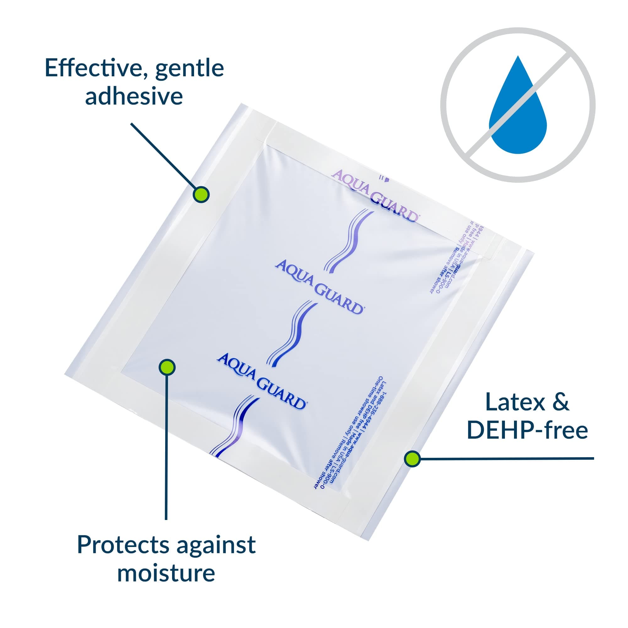 9" x 9" AquaGuard PICC Line Cover Moisture Barrier