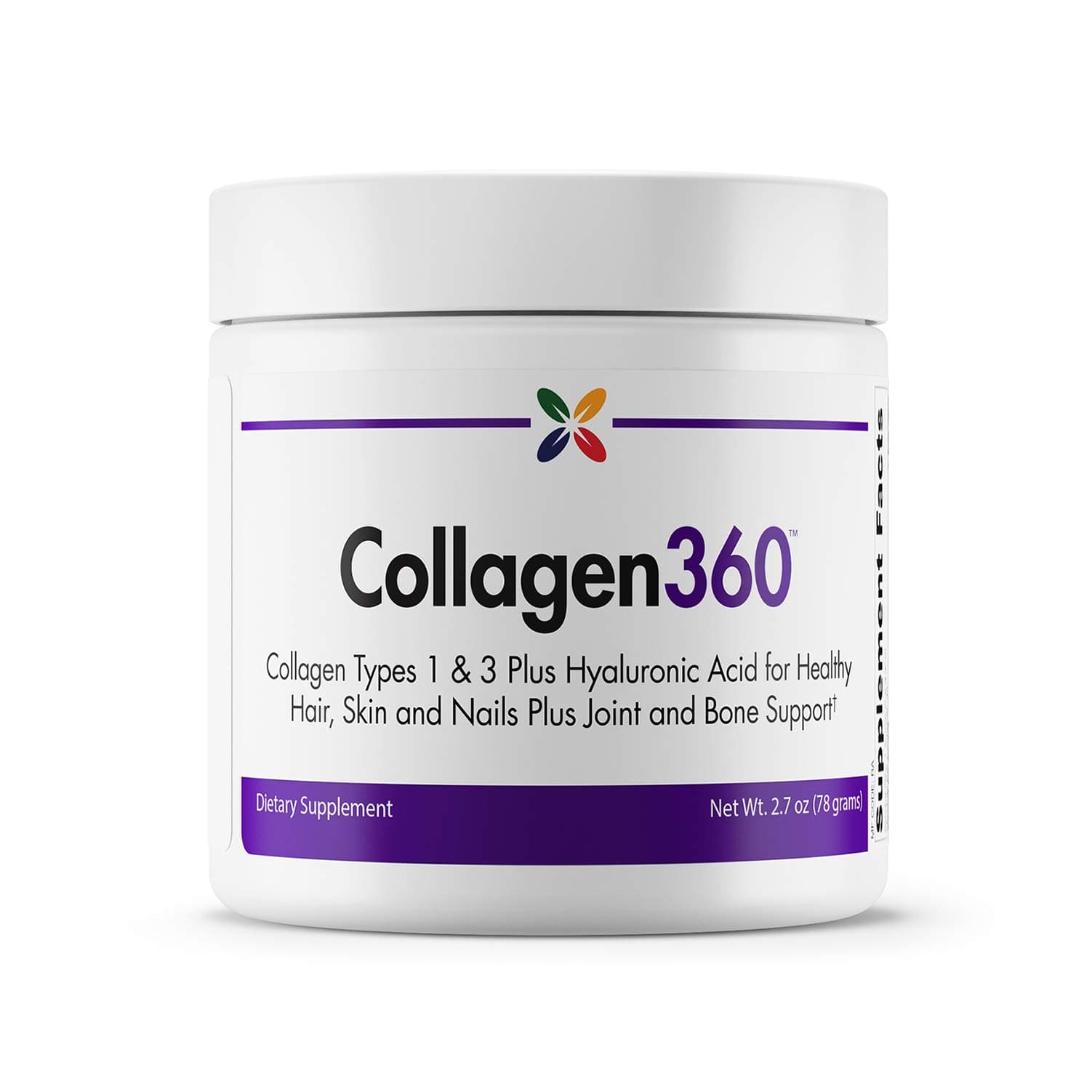 Collagen360 with Hyaluronic Acid - Collagen Peptides Powder to Support Healthy Hair, Nails & Skin - Helps Reduce Appearance of Fine Lines and Wrinkles - Powder 2.7 Ounces