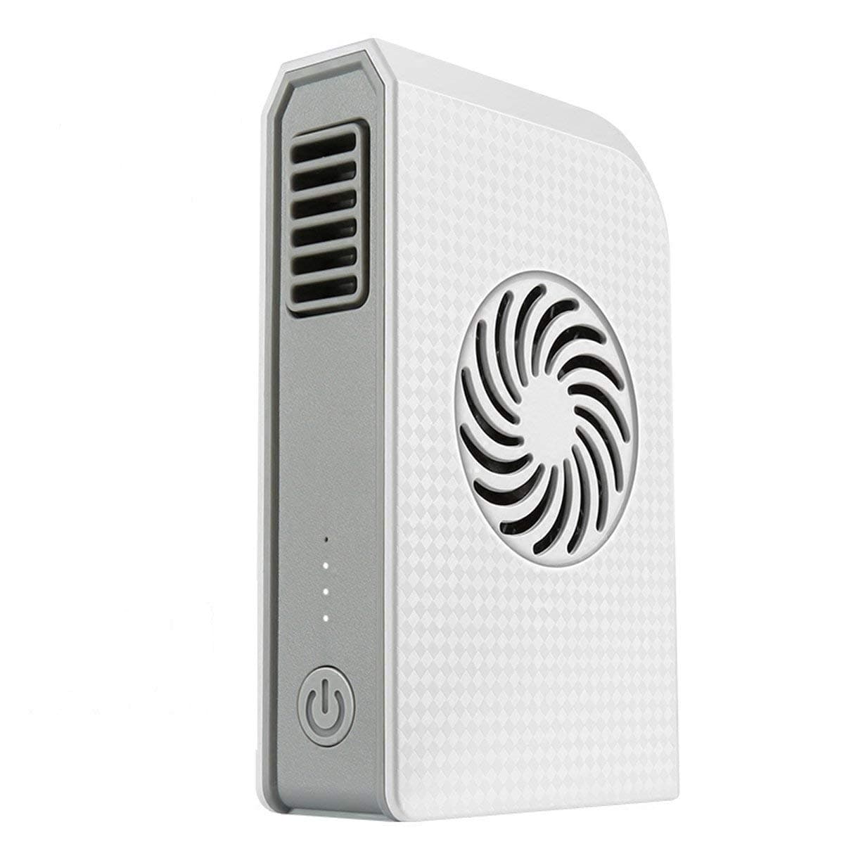 JoysoulEU Power Bank Cooling Fan, Portable Bladeless 3 speed Travel Fan Pocket Fan Desk Box Fan, 6000mAh Power Bank Rechargeable Fan for Home Office Travel Daily Use (White)